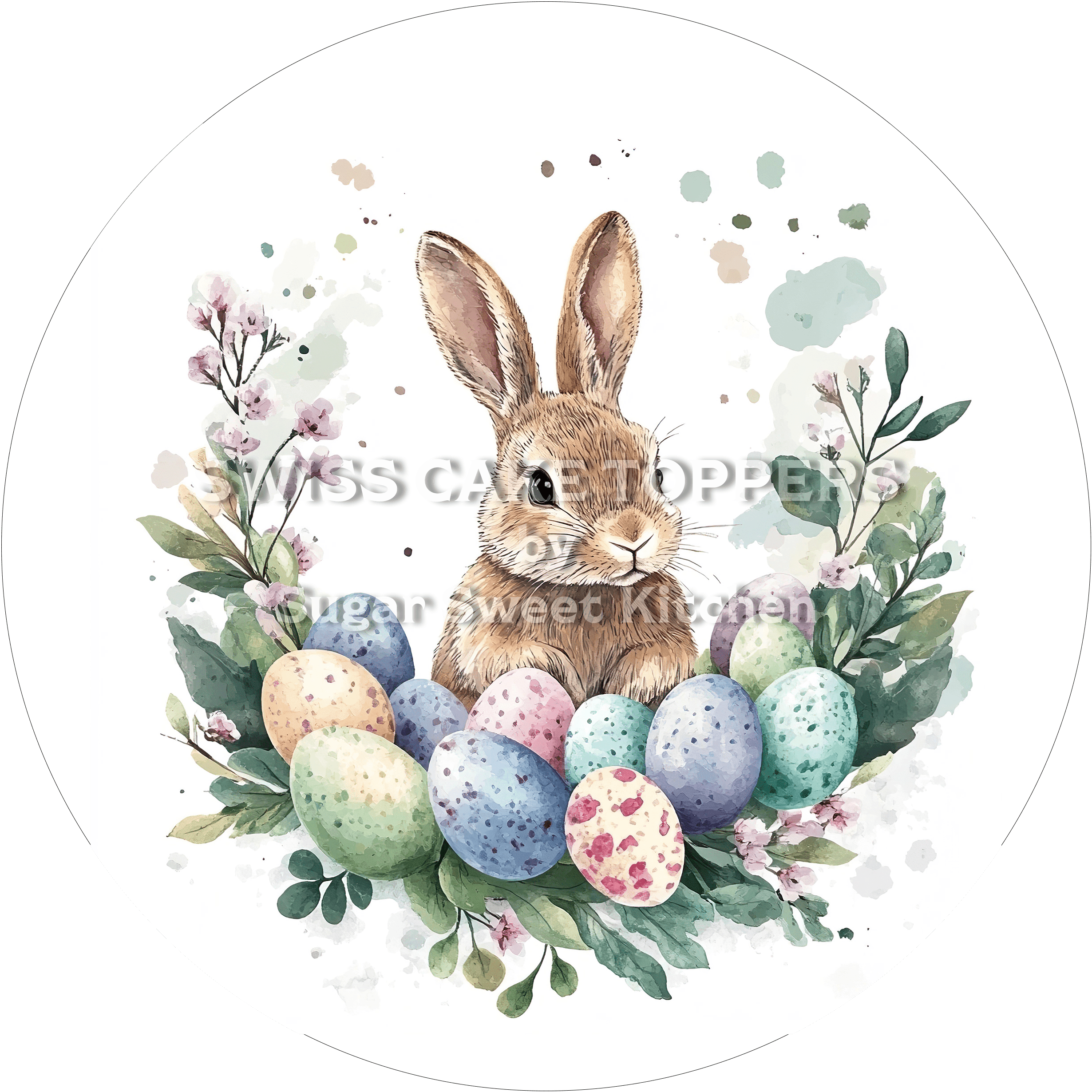 Klassischer Oster-Tortenaufleger - personalisierbar - Fondant- Torten- & Cupcakeaufleger Sugar Sweet Kitchen