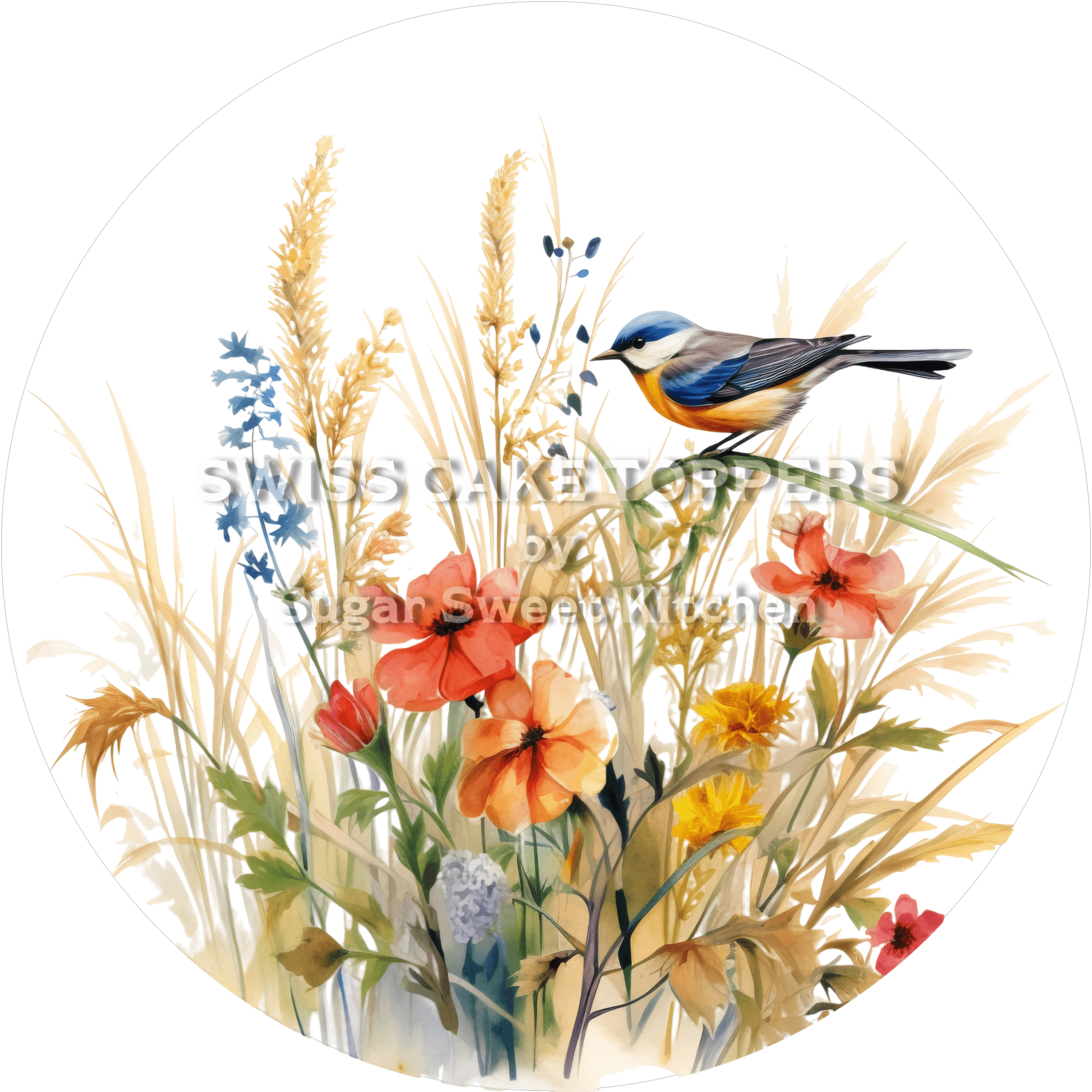 Kornfeld-Tortenaufleger31 - personalisierbar - Fondant- Torten- & Cupcakeaufleger Sugar Sweet Kitchen