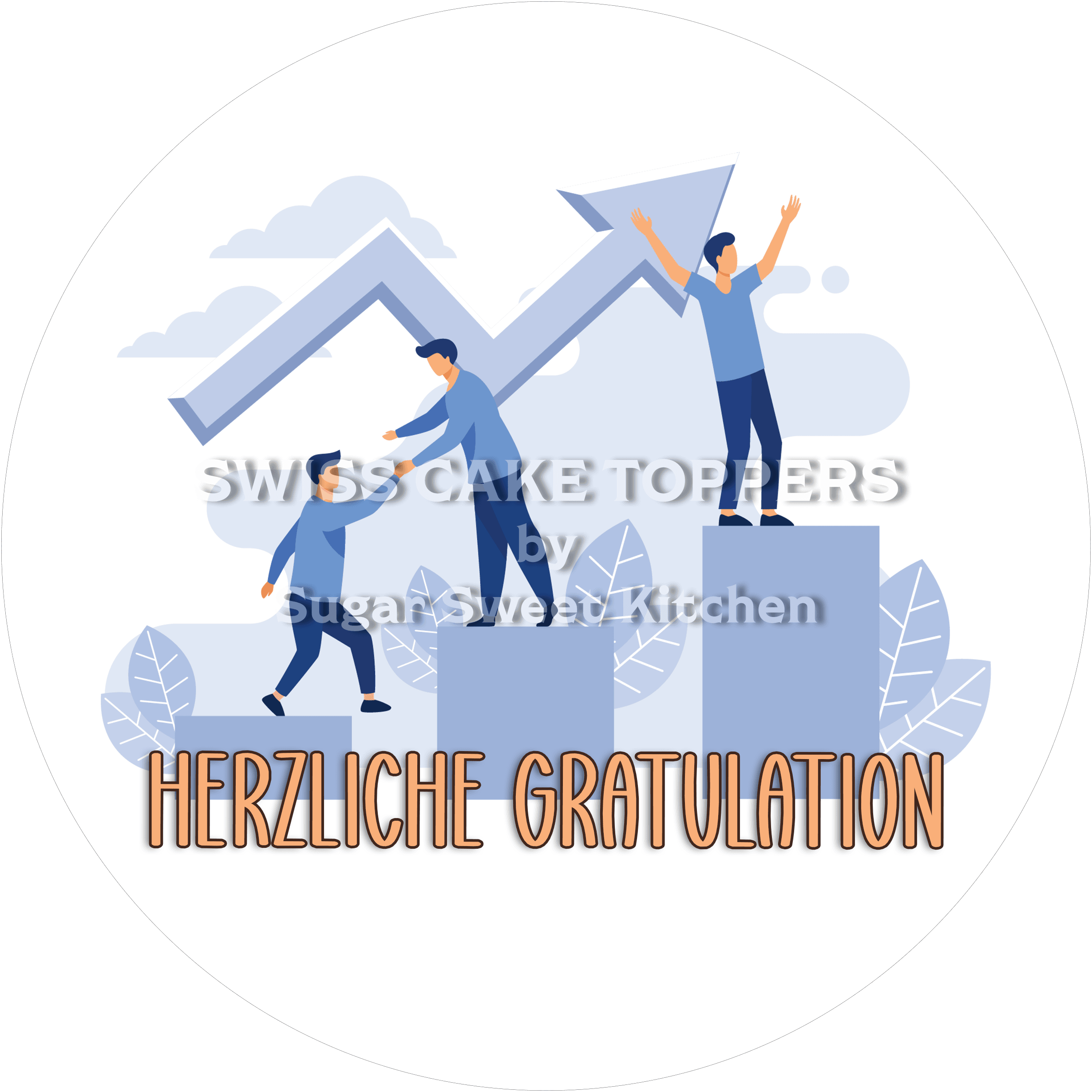 Kreativer Abschluss- & Prüfungs-Tortenaufleger2 - personalisierbar - Fondant- Torten- Cupcakeaufleger Sugar Sweet