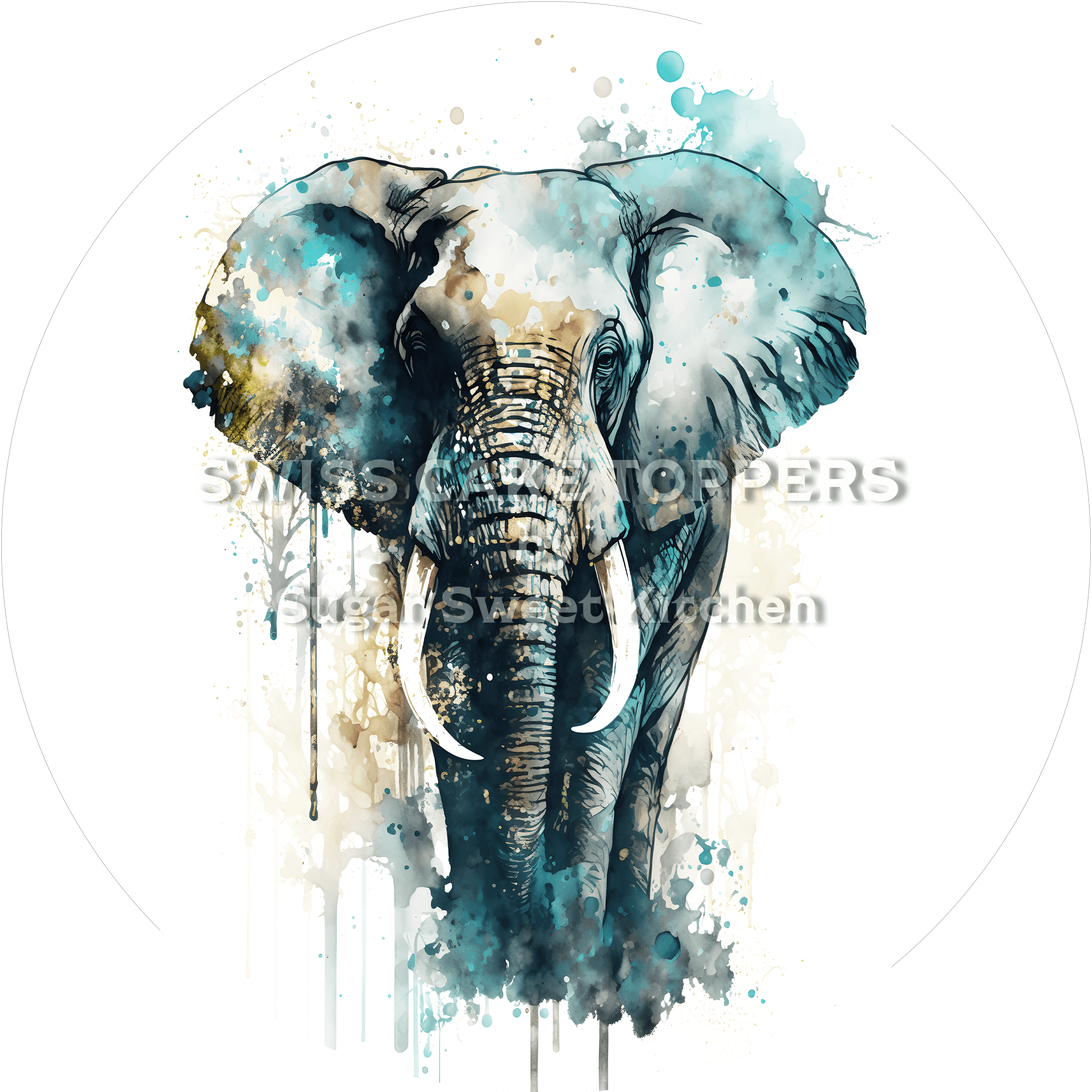 Kreativer Elefanten-Tortenaufleger6 - personalisierbar - Fondant- Torten- & Cupcakeaufleger Sugar Sweet Kitchen