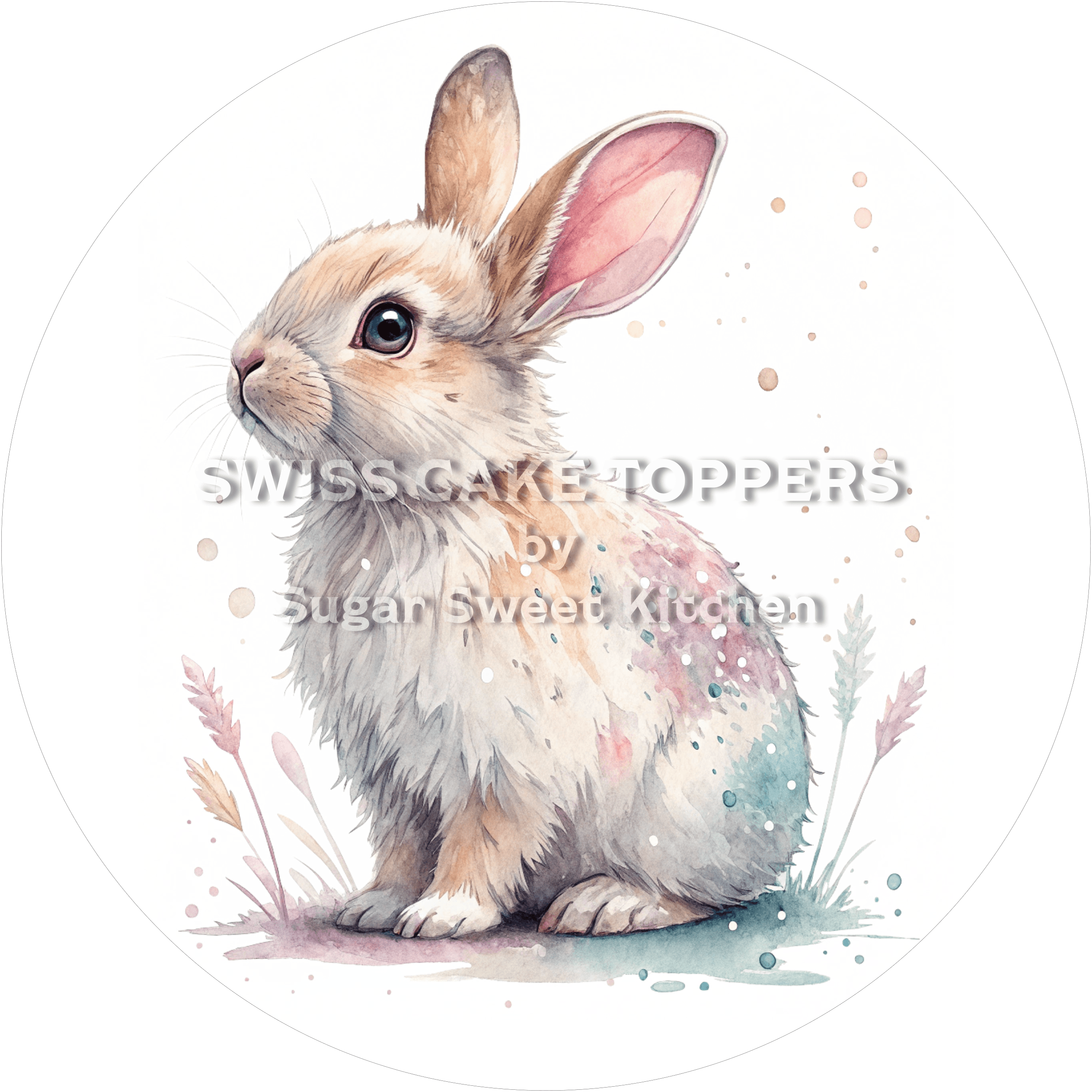 Kreativer Hasen-Tortenaufleger3 - personalisierbar - Fondant- Torten- & Cupcakeaufleger Sugar Sweet Kitchen