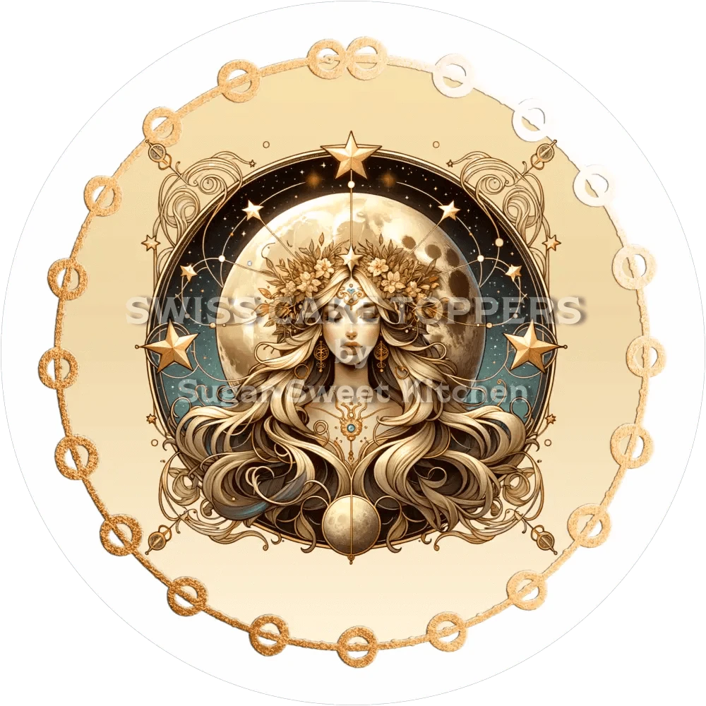 Kreativer Mond-Tortenaufleger23 - personalisierbar - Fondant- Torten- & Cupcakeaufleger Sugar Sweet Kitchen