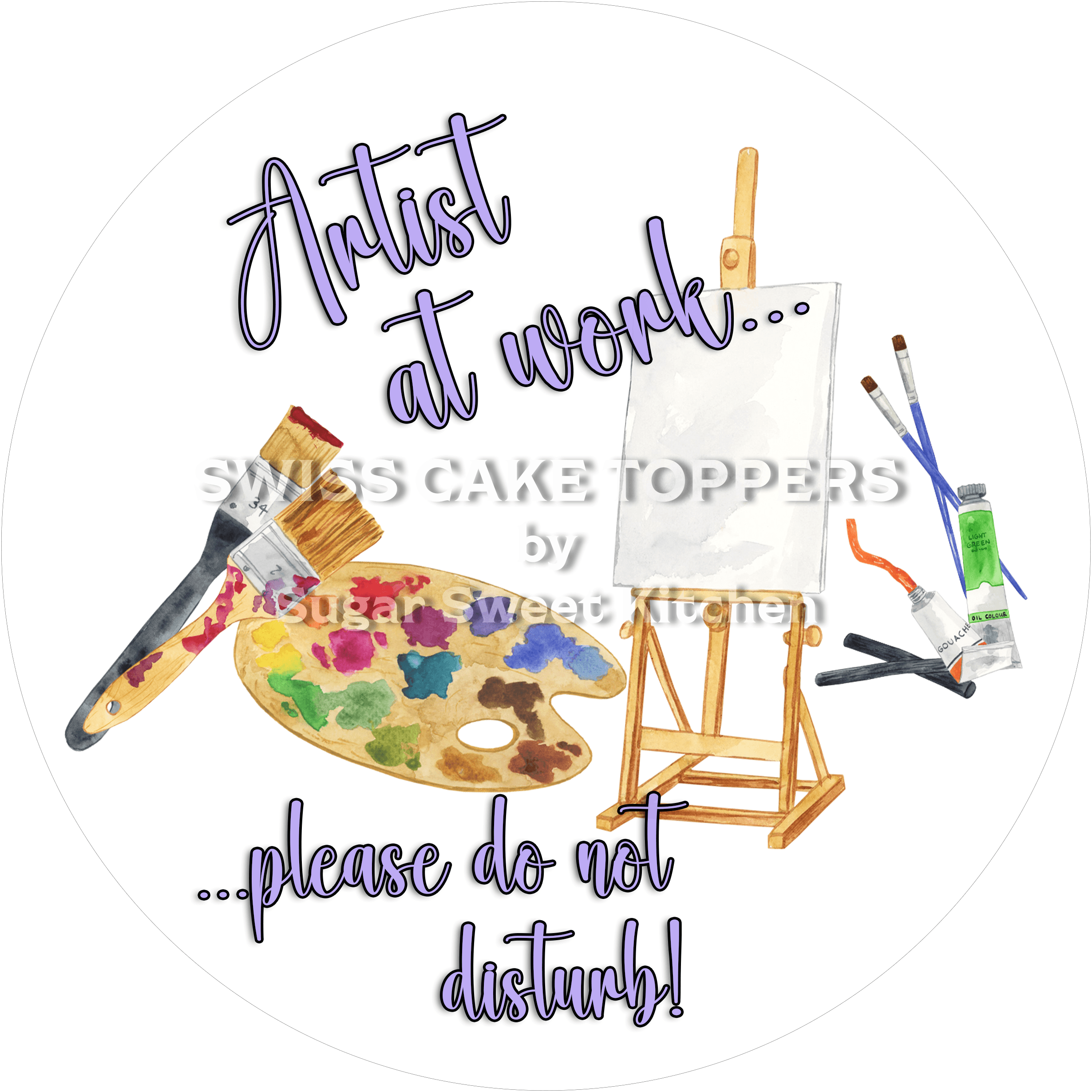 Kreativer Tortenaufleger für Maler - personalisierbar - Fondant- Torten- & Cupcakeaufleger Sugar Sweet Kitchen