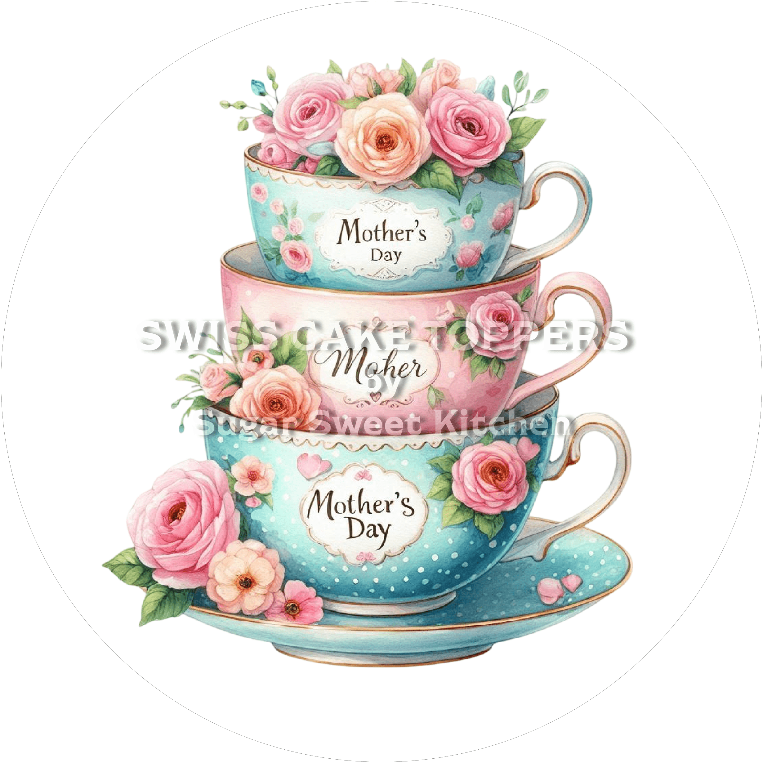 Kreativer Tortenaufleger zum Muttertag12 - personalisierbar - Fondant- Torten- & Cupcakeaufleger Sugar Sweet Kitchen