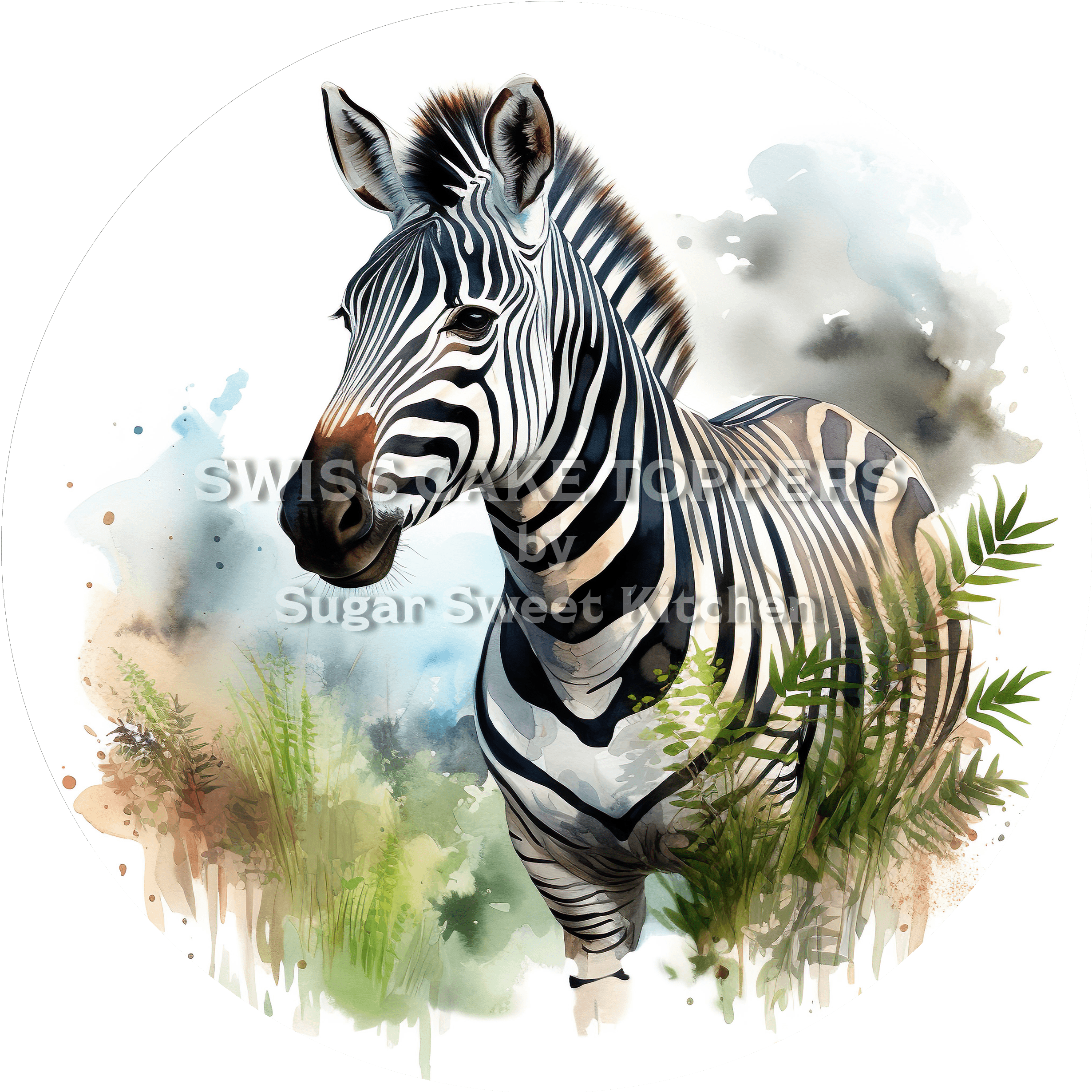 Kreativer Zebra-Tortenaufleger3 - personalisierbar - Fondant- Torten- & Cupcakeaufleger Sugar Sweet Kitchen