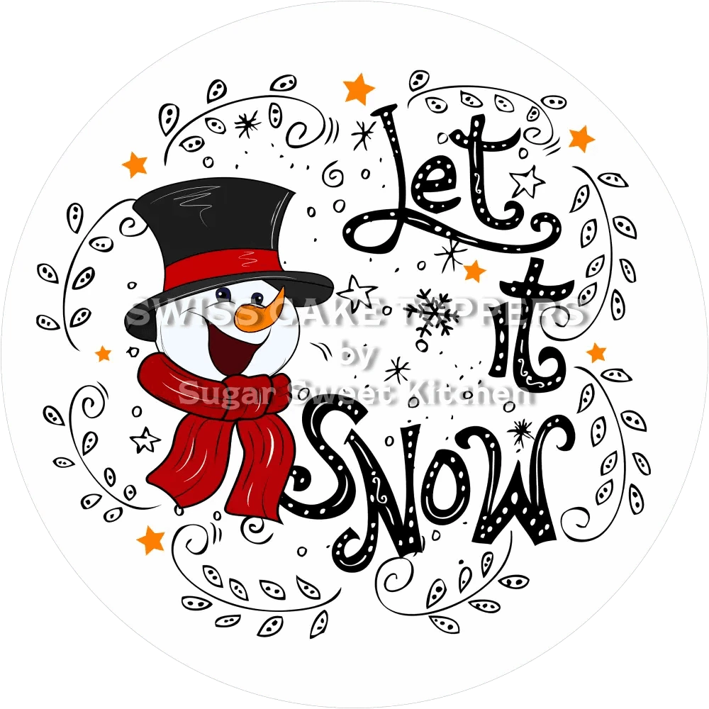 Let it snow-Tortenaufleger3 - personalisierbar - Fondant- Torten- & Cupcakeaufleger Sugar Sweet Kitchen