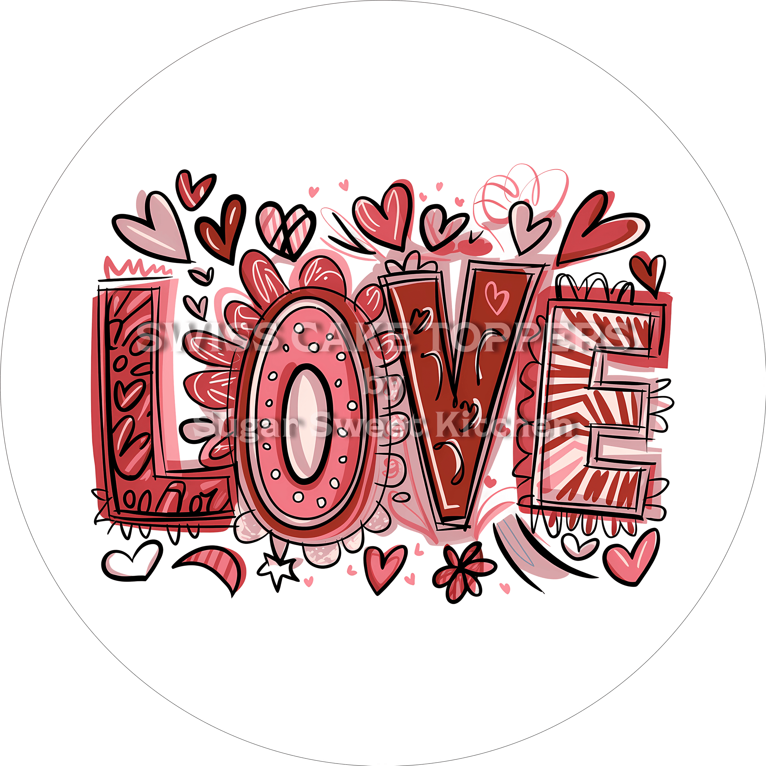 Love- Tortenaufleger aus Fondantpapier - personalisierbar - Fondant- Torten- & Cupcakeaufleger Sugar Sweet Kitchen