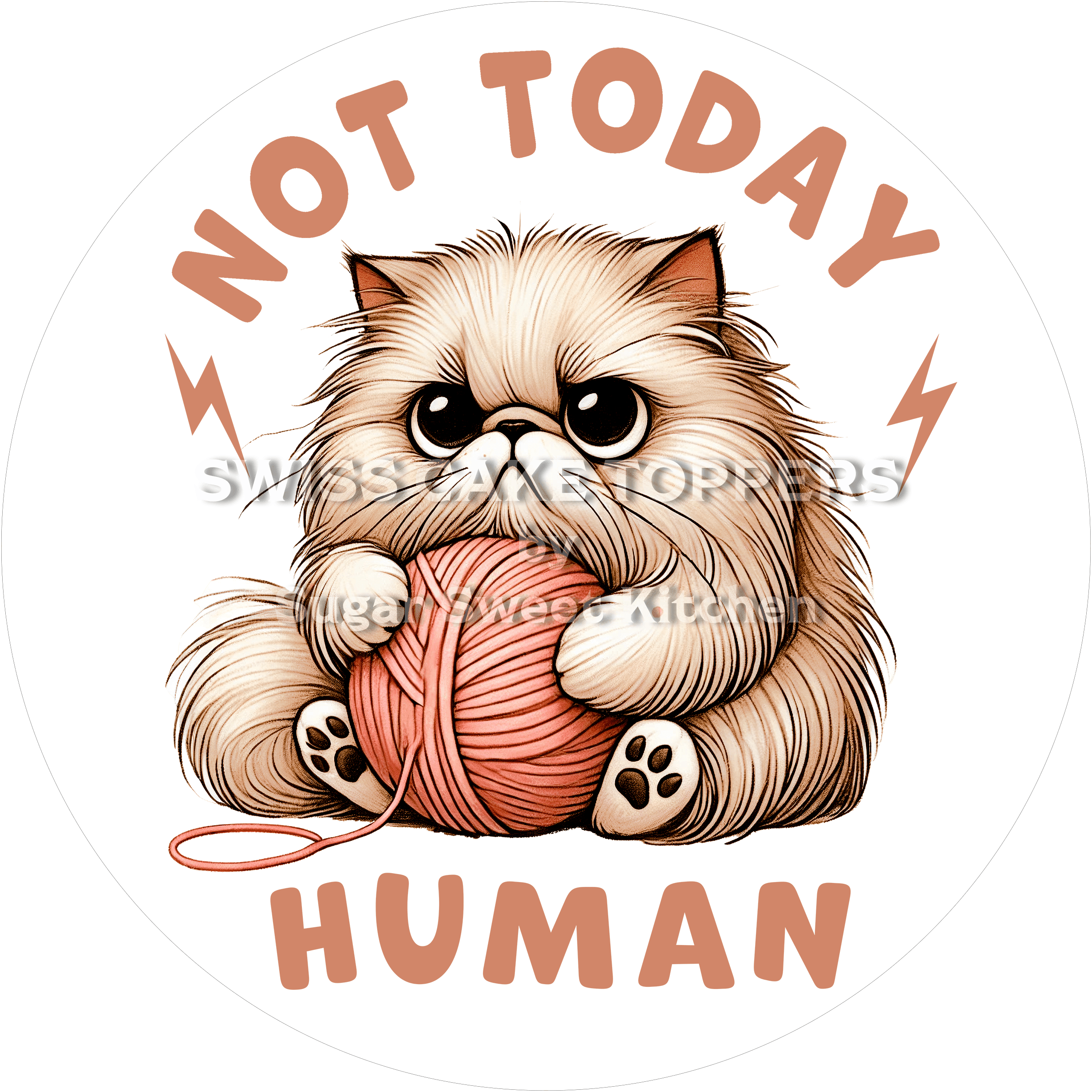 Lustiger Katzen-Tortenaufleger17 - personalisierbar - Fondant- Torten- & Cupcakeaufleger Sugar Sweet Kitchen