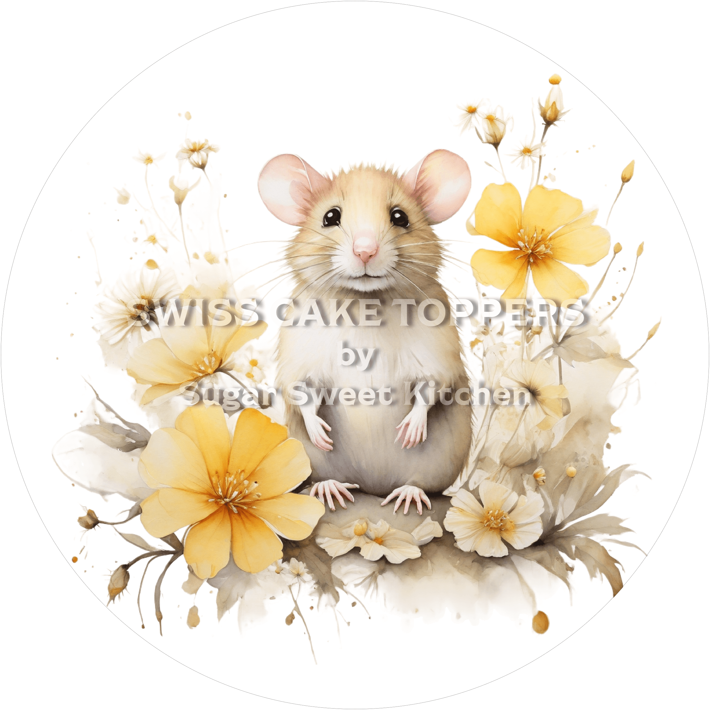 Lustiger Maus-Tortenaufleger1 - personalisierbar - Fondant- Torten- & Cupcakeaufleger Sugar Sweet Kitchen