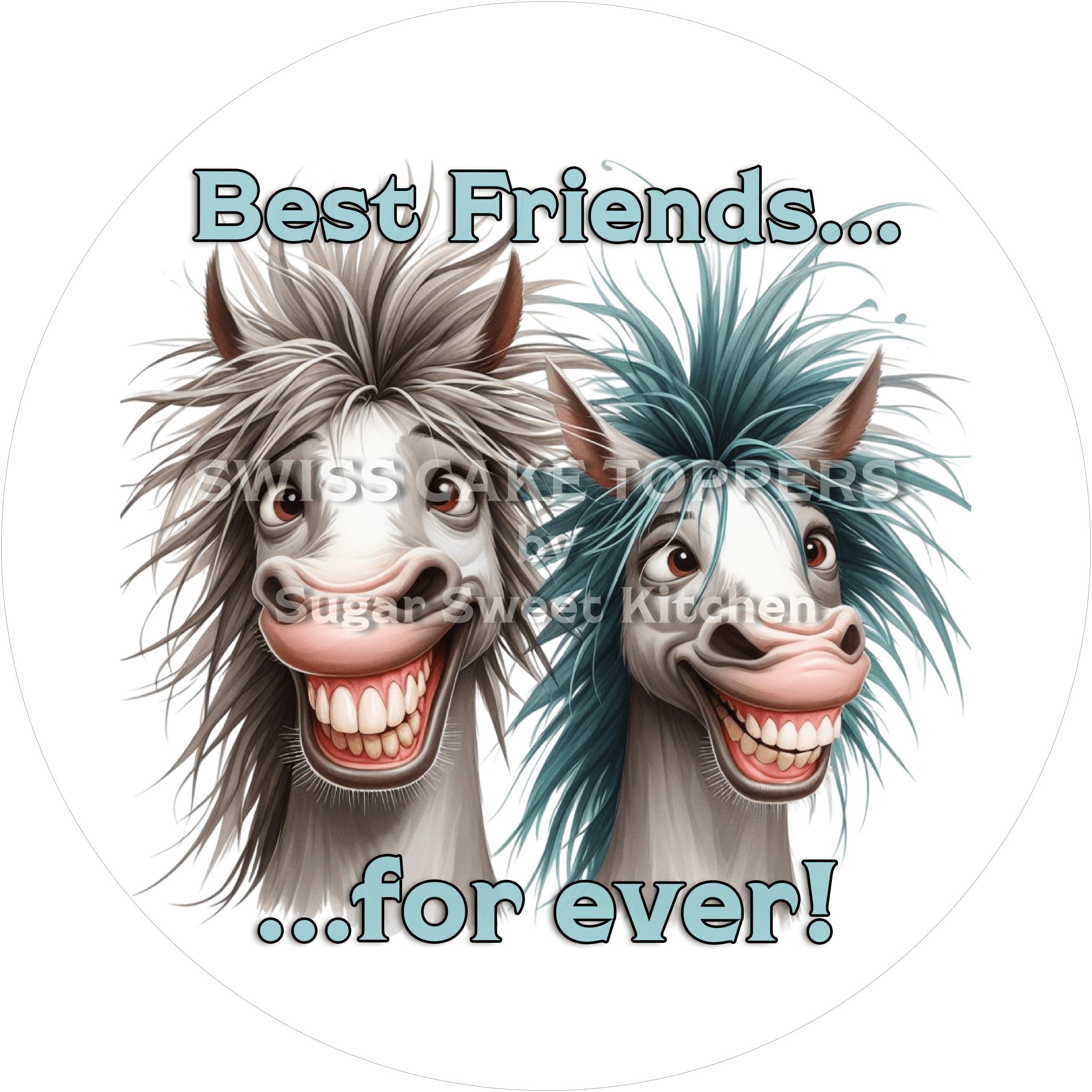 Lustiger Tortenaufleger für beste Freunde - personalisierbar - Fondant- Torten- & Cupcakeaufleger Sugar Sweet Kitchen