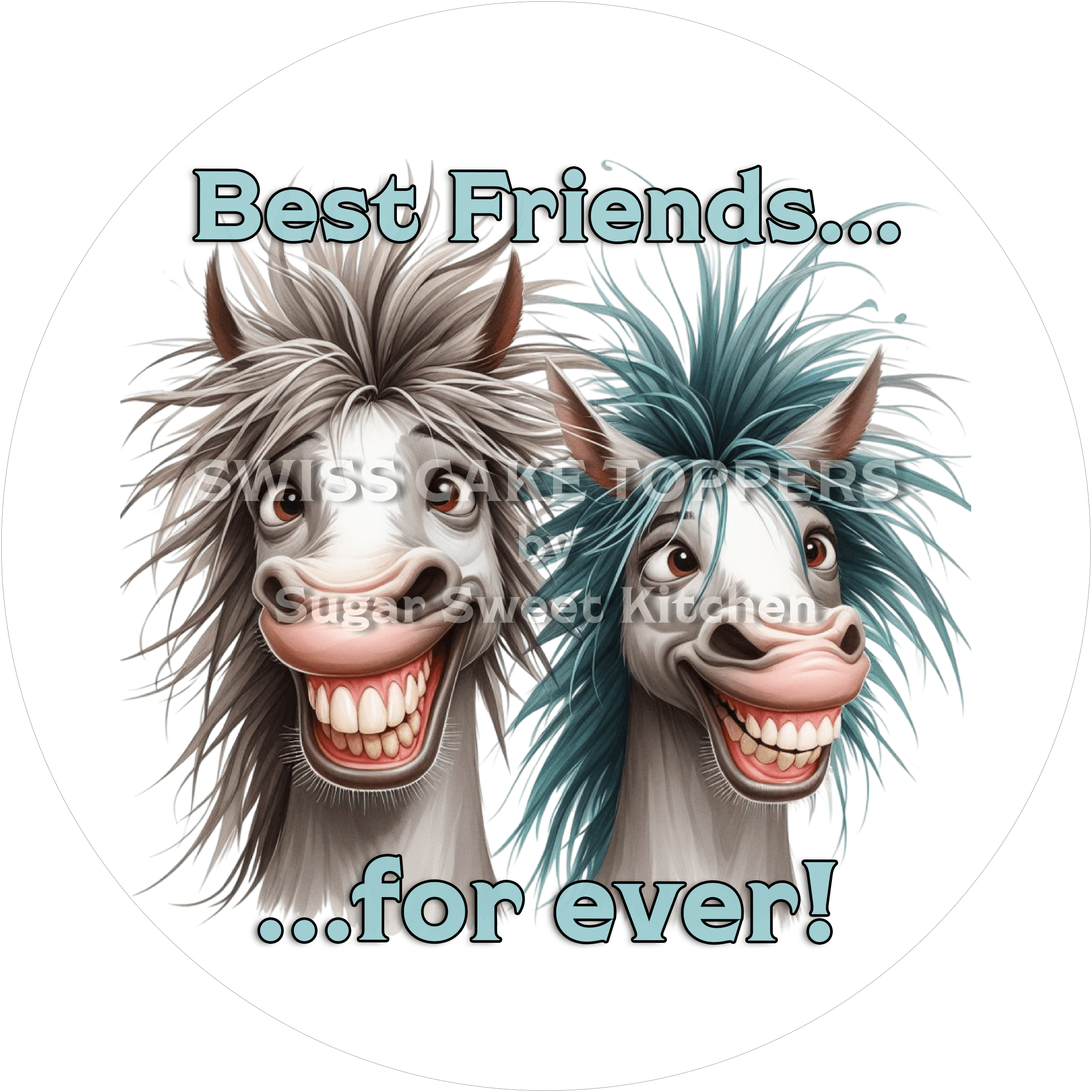 Lustiger Tortenaufleger für beste Freunde - personalisierbar - Fondant- Torten- & Cupcakeaufleger Sugar Sweet Kitchen