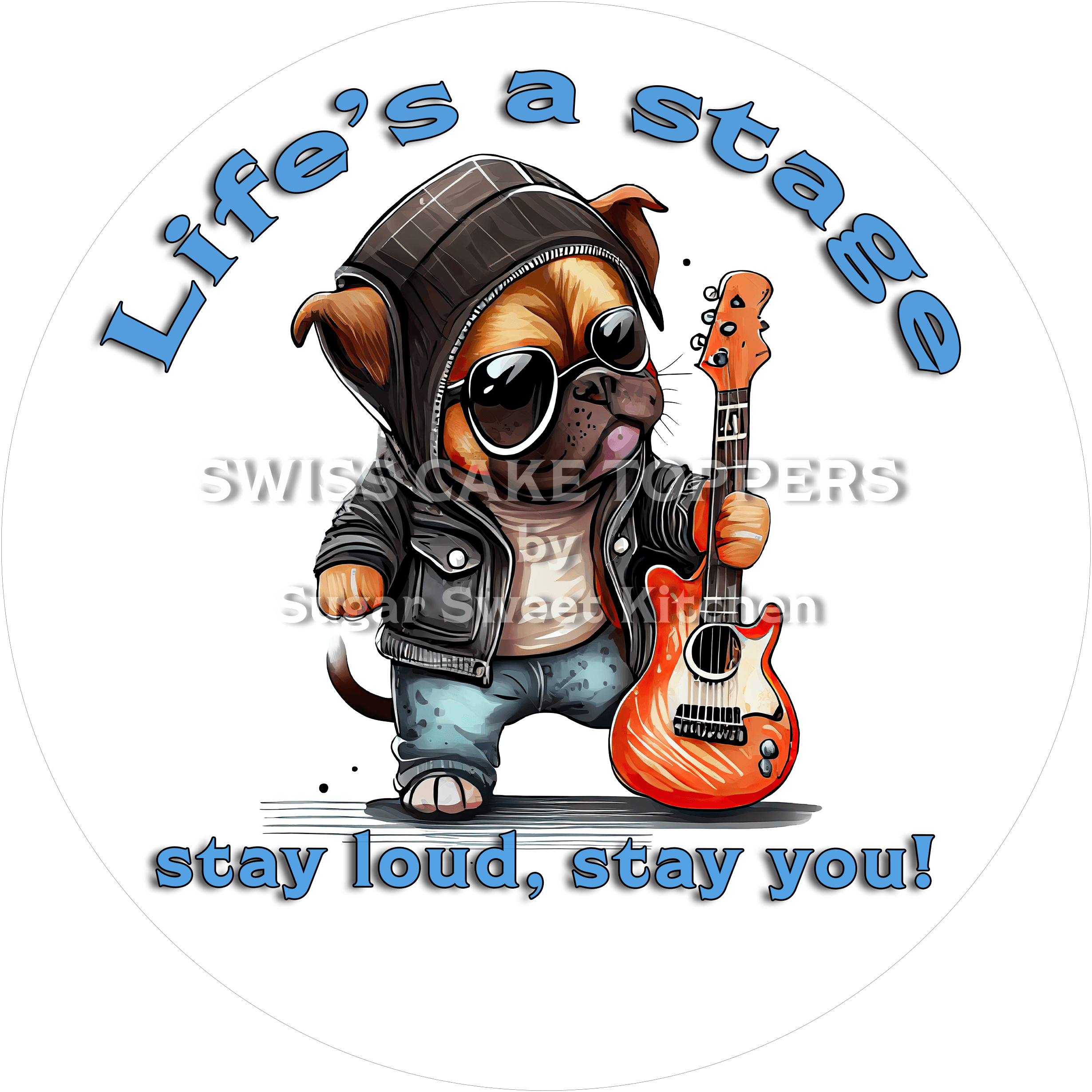 Lustiger Tortenaufleger für süsse Botschaften - personalisierbar - Fondant- Torten- & Cupcakeaufleger Sugar Sweet