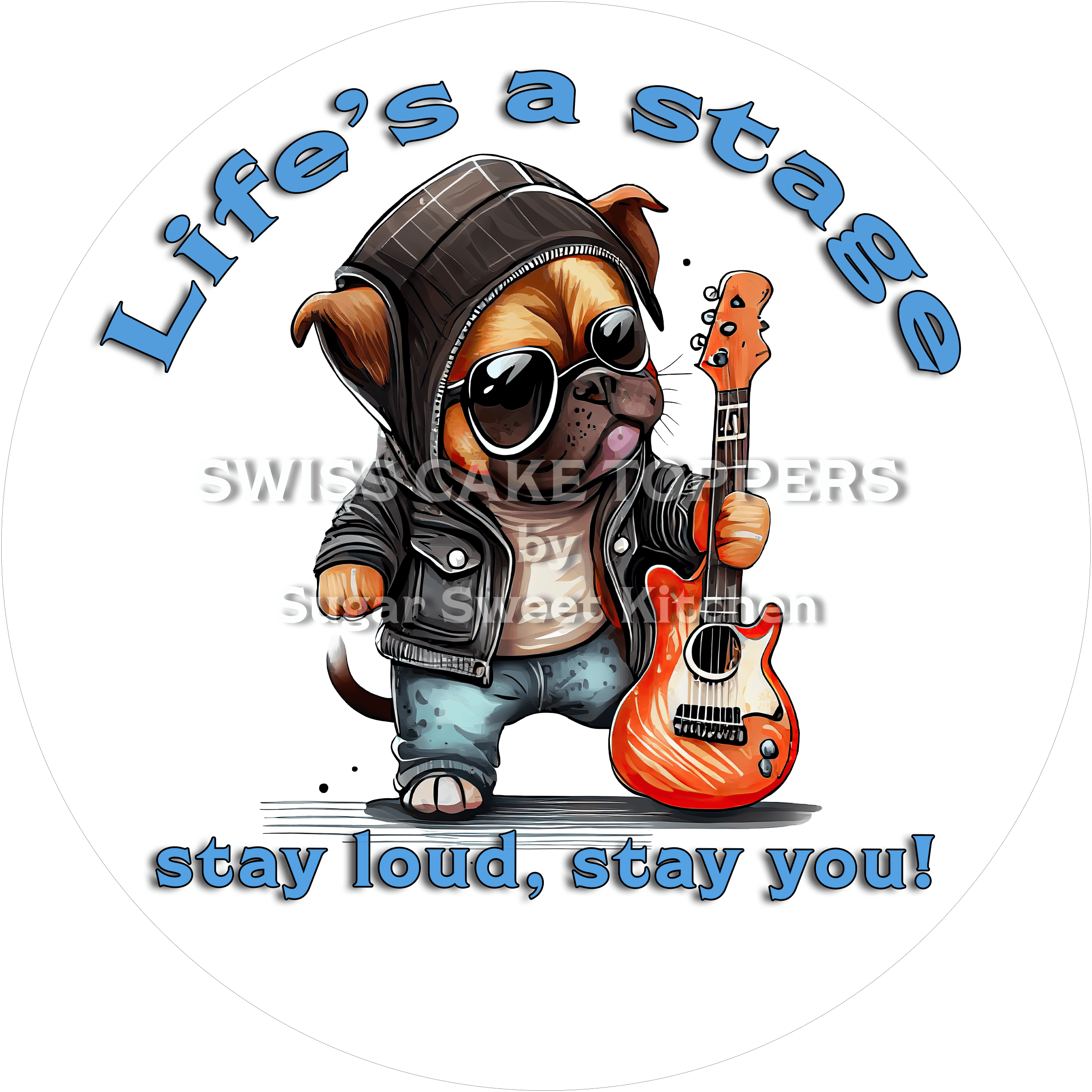 Lustiger Tortenaufleger für süsse Botschaften - personalisierbar - Fondant- Torten- & Cupcakeaufleger Sugar Sweet