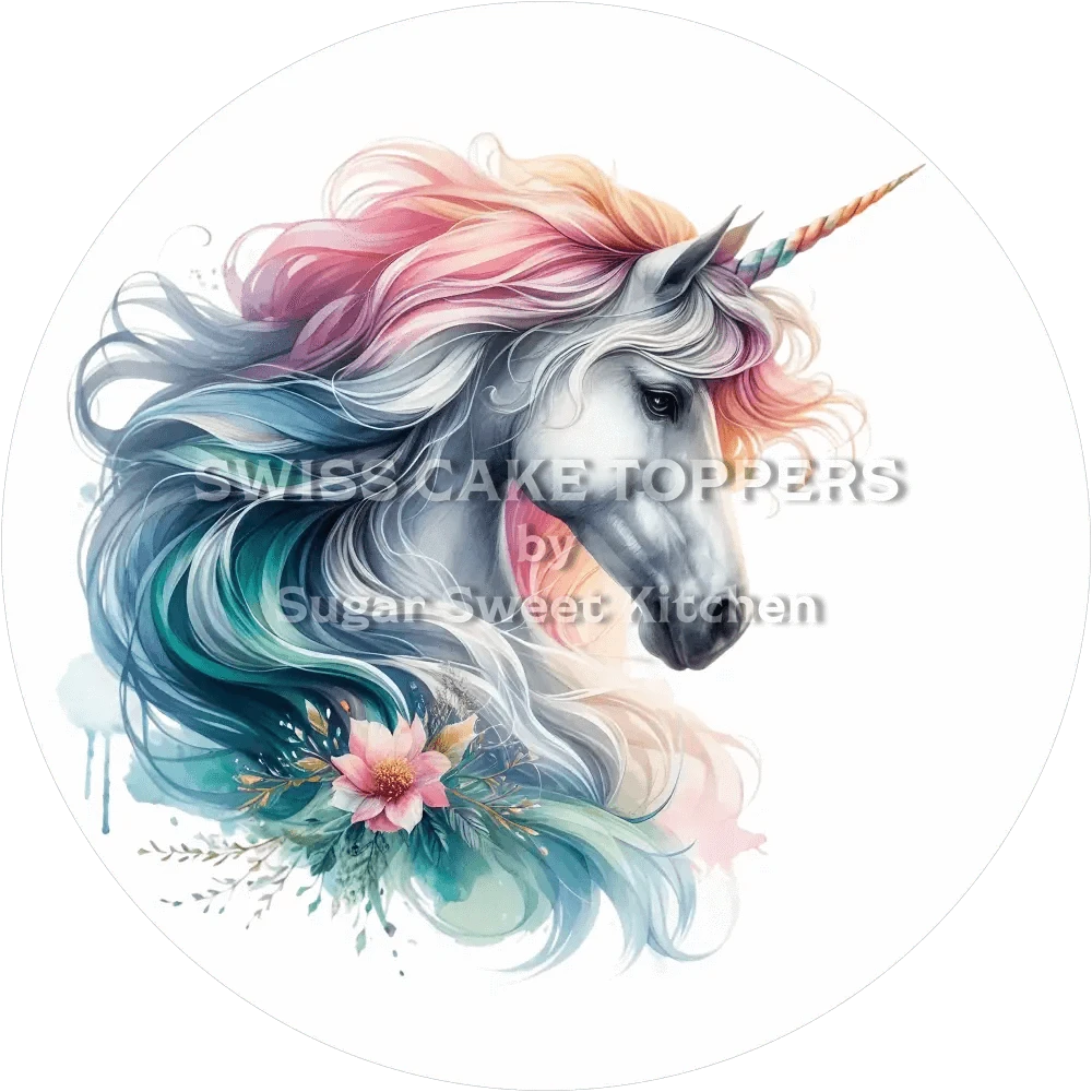 Magischer Einhorn-Tortenaufleger13 - personalisierbar - Fondant- Torten- & Cupcakeaufleger Sugar Sweet Kitchen