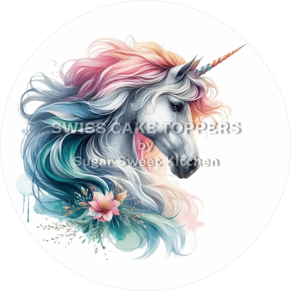 Magischer Einhorn-Tortenaufleger13 - personalisierbar - Fondant- Torten- & Cupcakeaufleger Sugar Sweet Kitchen