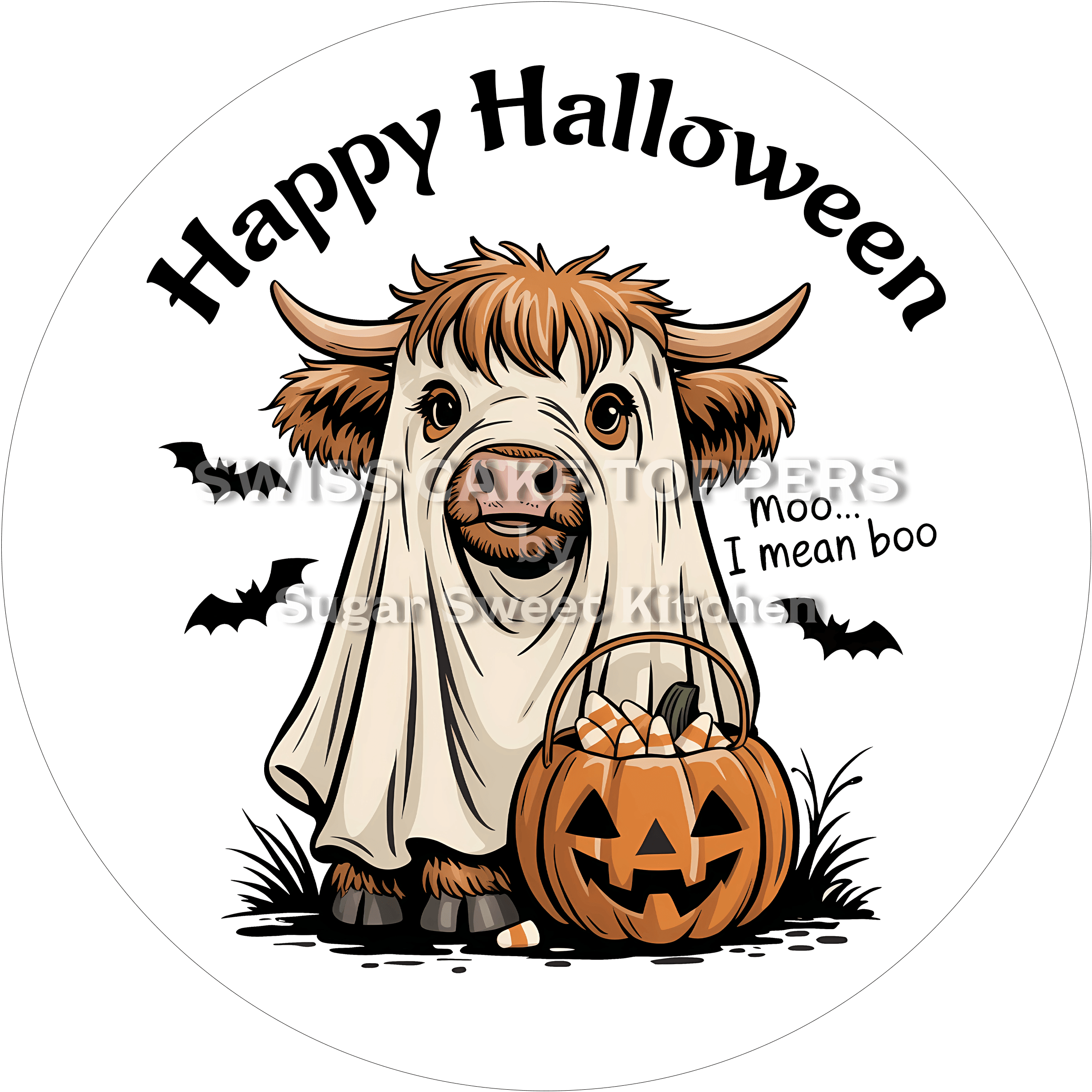 Megasüsser Halloween-Tortenaufleger4 - personalisierbar - Fondant- Torten- & Cupcakeaufleger Sugar Sweet Kitchen