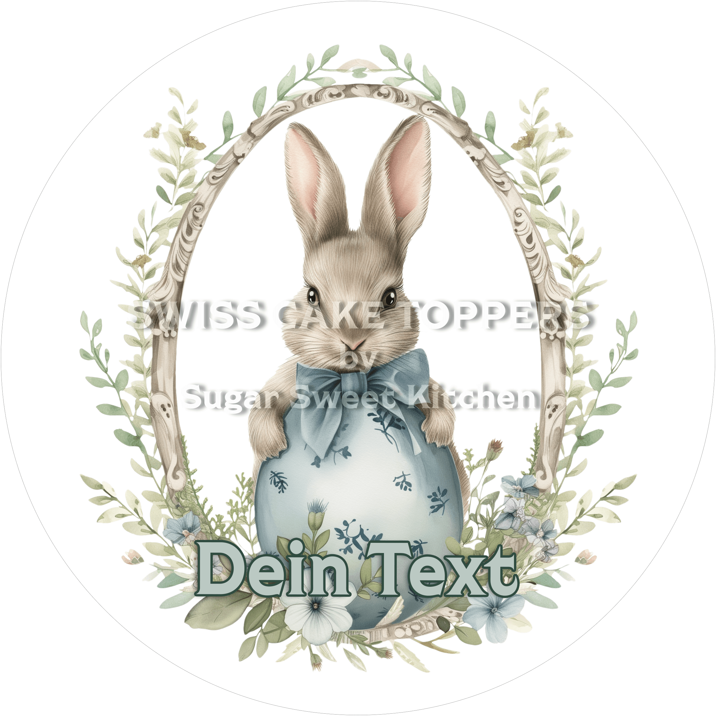 Megasüsser Oster-Tortenaufleger mit Namen od. Text - Fondant- Torten- & Cupcakeaufleger Sugar Sweet Kitchen