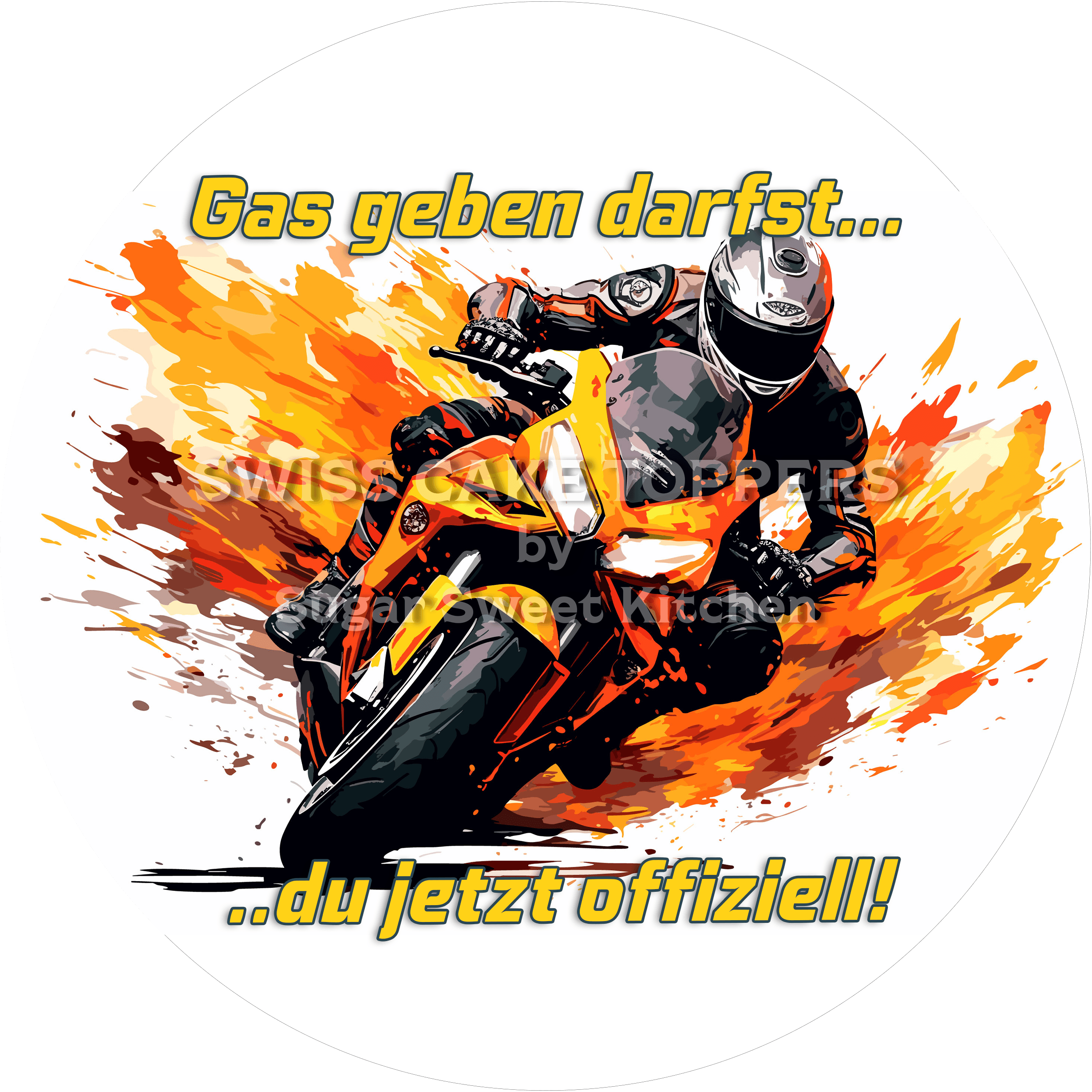 Motorrad-Führerschein-Tortenaufleger2- personalisierbar - Fondant- Torten- & Cupcakeaufleger Sugar Sweet Kitchen