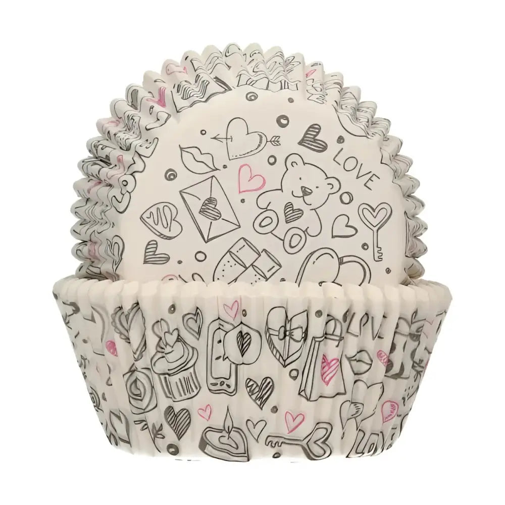 Muffinförmchen ’Love Doodle’ / 48Stk. - Muffinbackform Sugar Sweet Kitchen