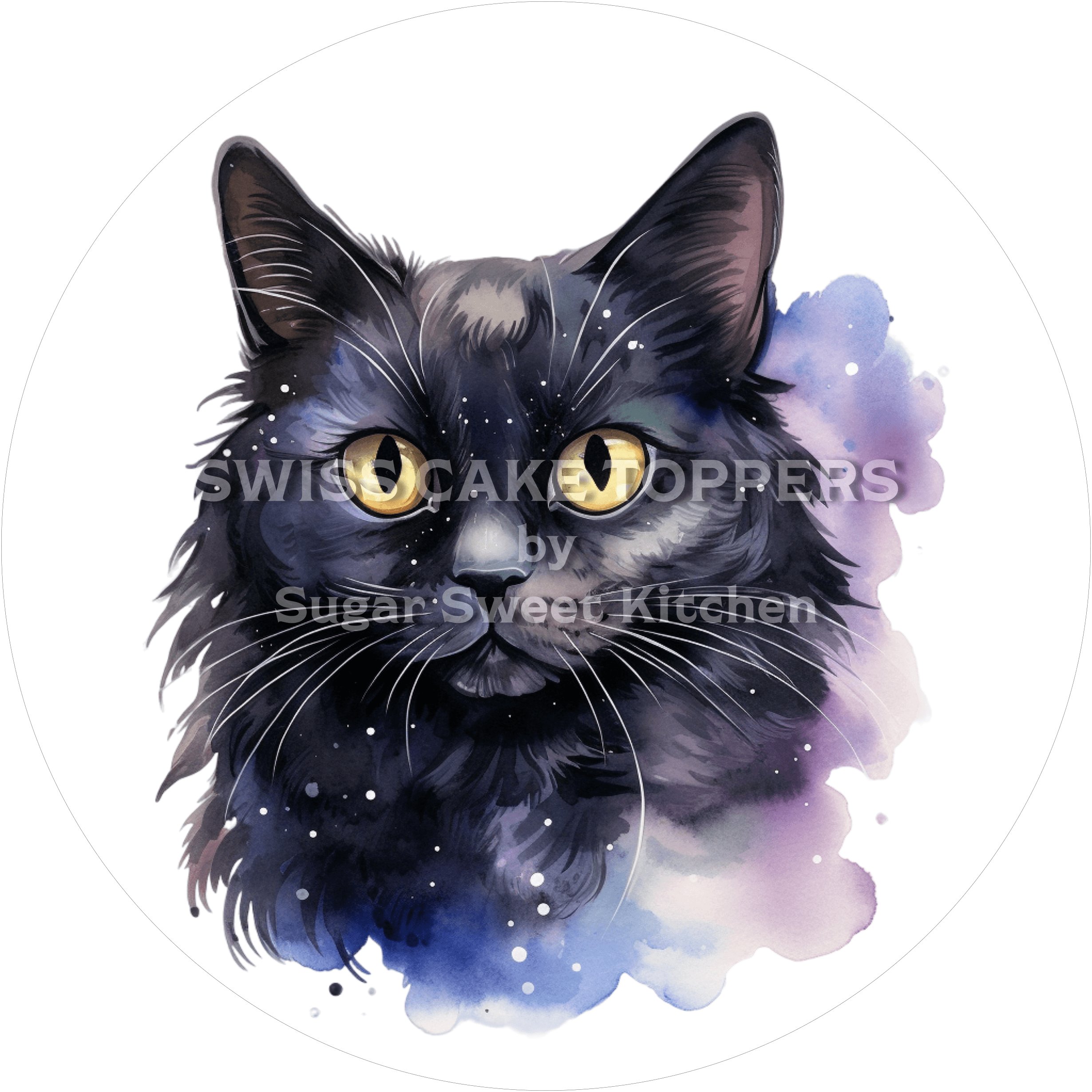 Mystischer Katzen-Tortenaufleger15 - personalisierbar - Fondant- Torten- & Cupcakeaufleger Sugar Sweet Kitchen