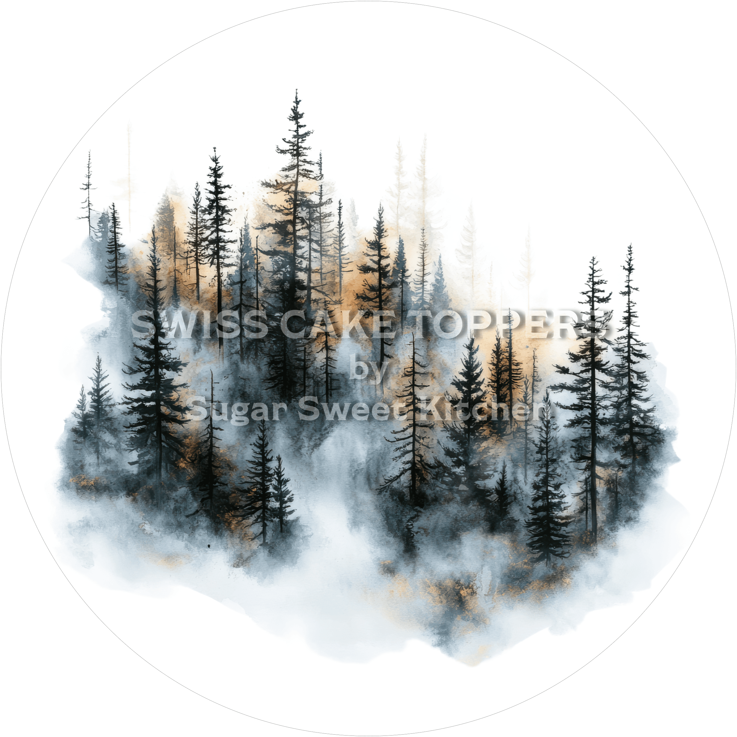 Mystischer Wald-Tortenaufleger4 - personalisierbar - Fondant- Torten- & Cupcakeaufleger Sugar Sweet Kitchen