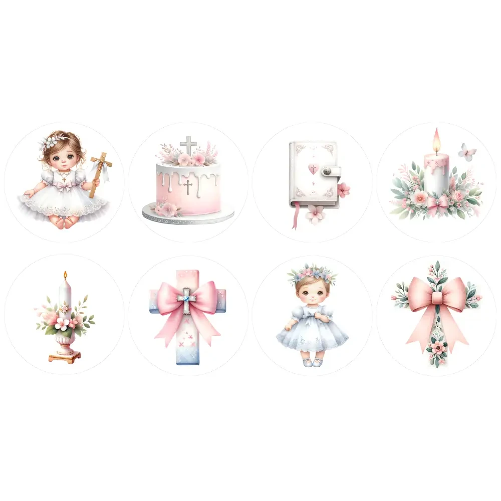 Niedliche Taufe-Cupcakes- & Dessertaufleger2 - personalisierbar - Fondant- Torten- Cupcakeaufleger Sugar Sweet Kitchen
