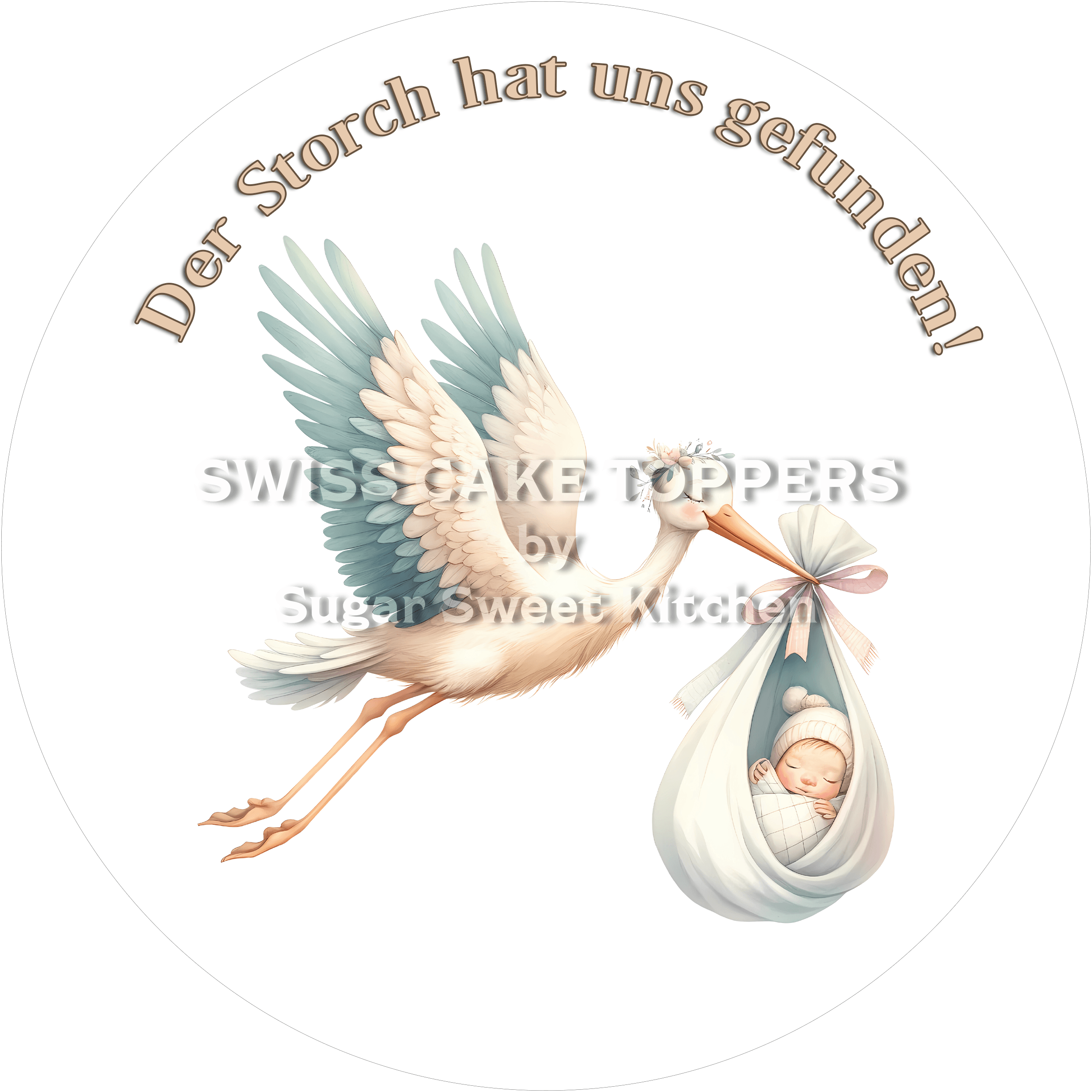Niedlicher Baby-News-Tortenaufleger5 - personalisierbar - Fondant- Torten- & Cupcakeaufleger Sugar Sweet Kitchen