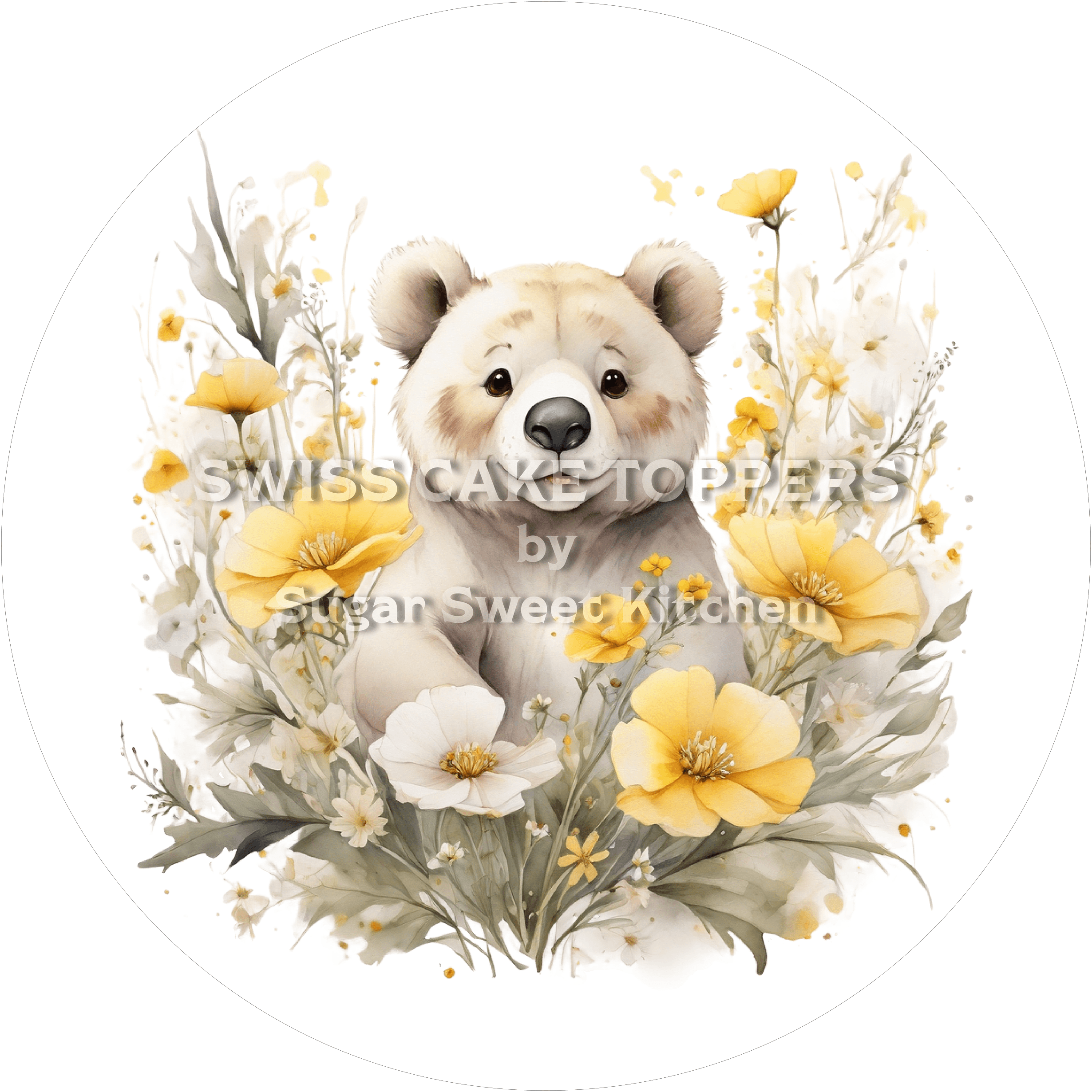 Niedlicher Bären-Tortenaufleger2 - personalisierbar - Fondant- Torten- & Cupcakeaufleger Sugar Sweet Kitchen