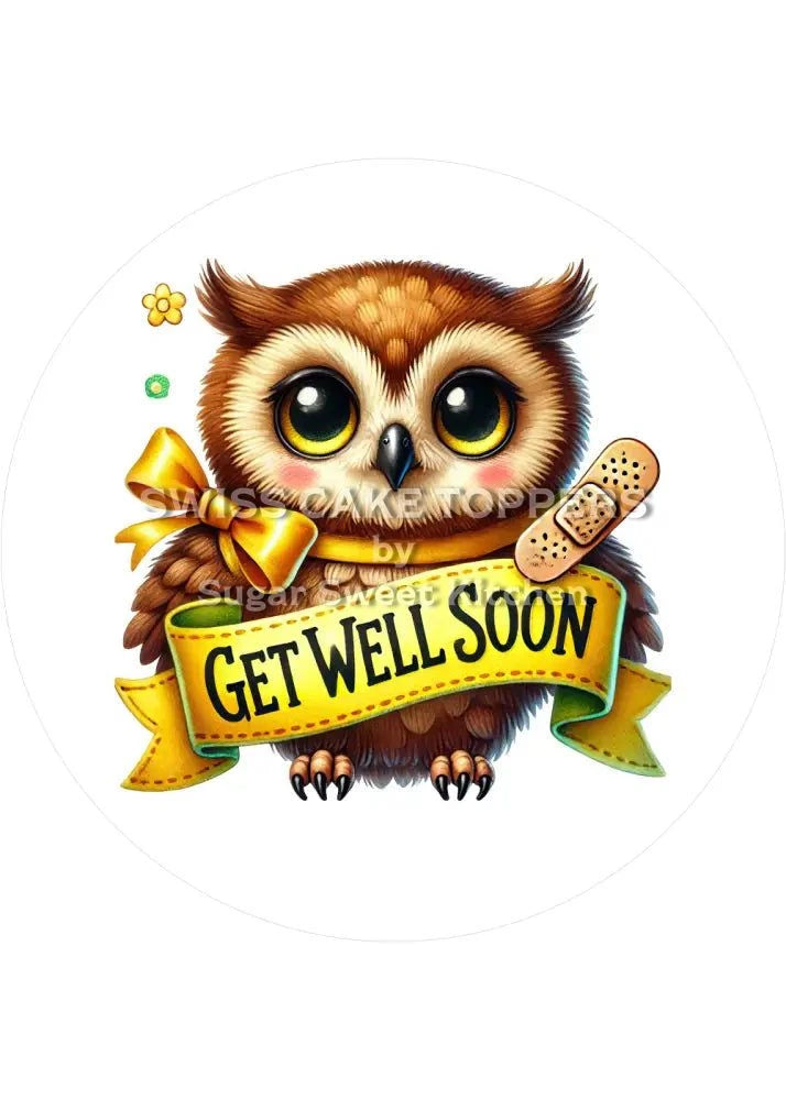 Niedlicher Get Well Soon-Tortenaufleger 11 - personalisierbar - Fondant- Torten- & Cupcakeaufleger Sugar Sweet Kitchen