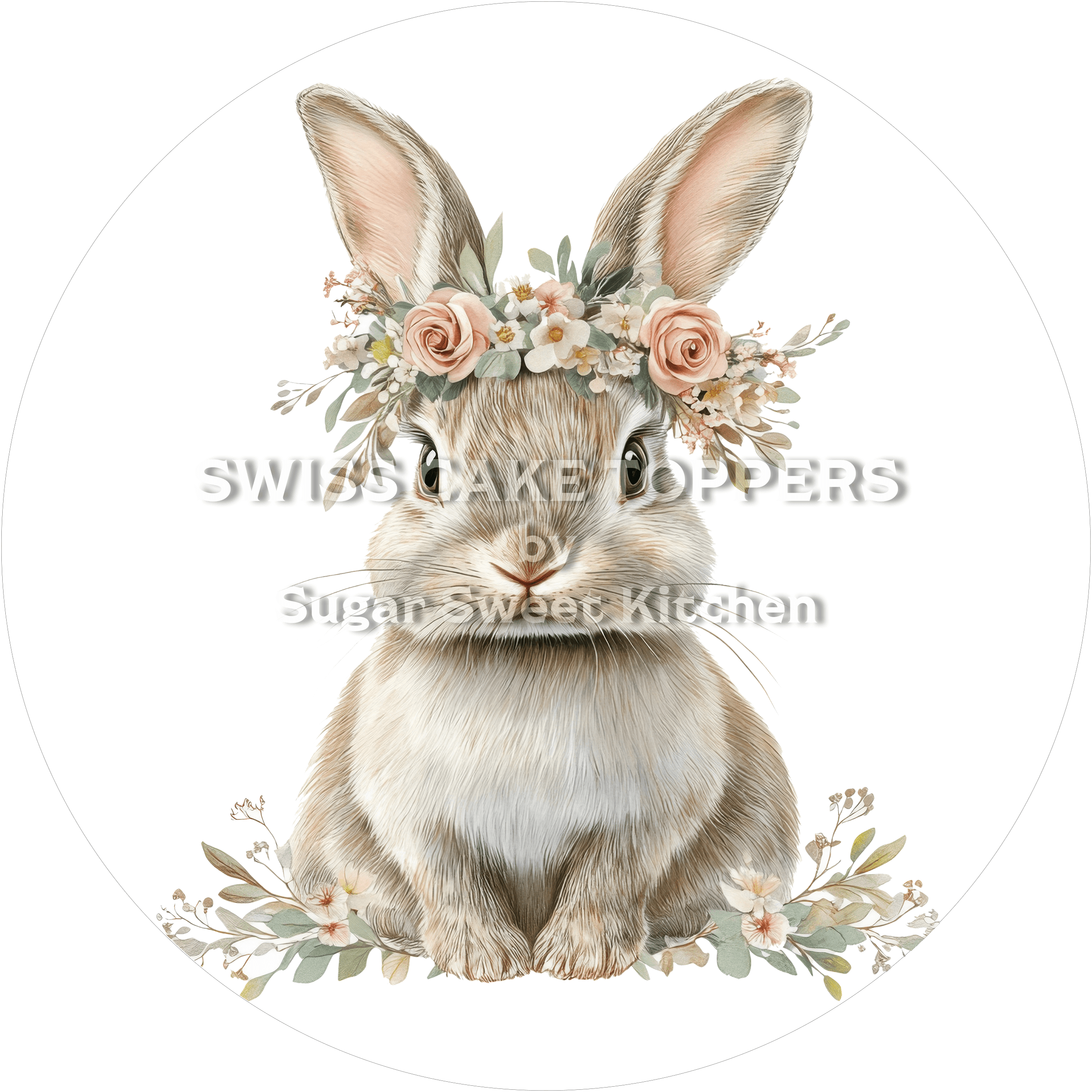 Niedlicher Hasen-Tortenaufleger5 - personalisierbar - Fondant- Torten- & Cupcakeaufleger Sugar Sweet Kitchen
