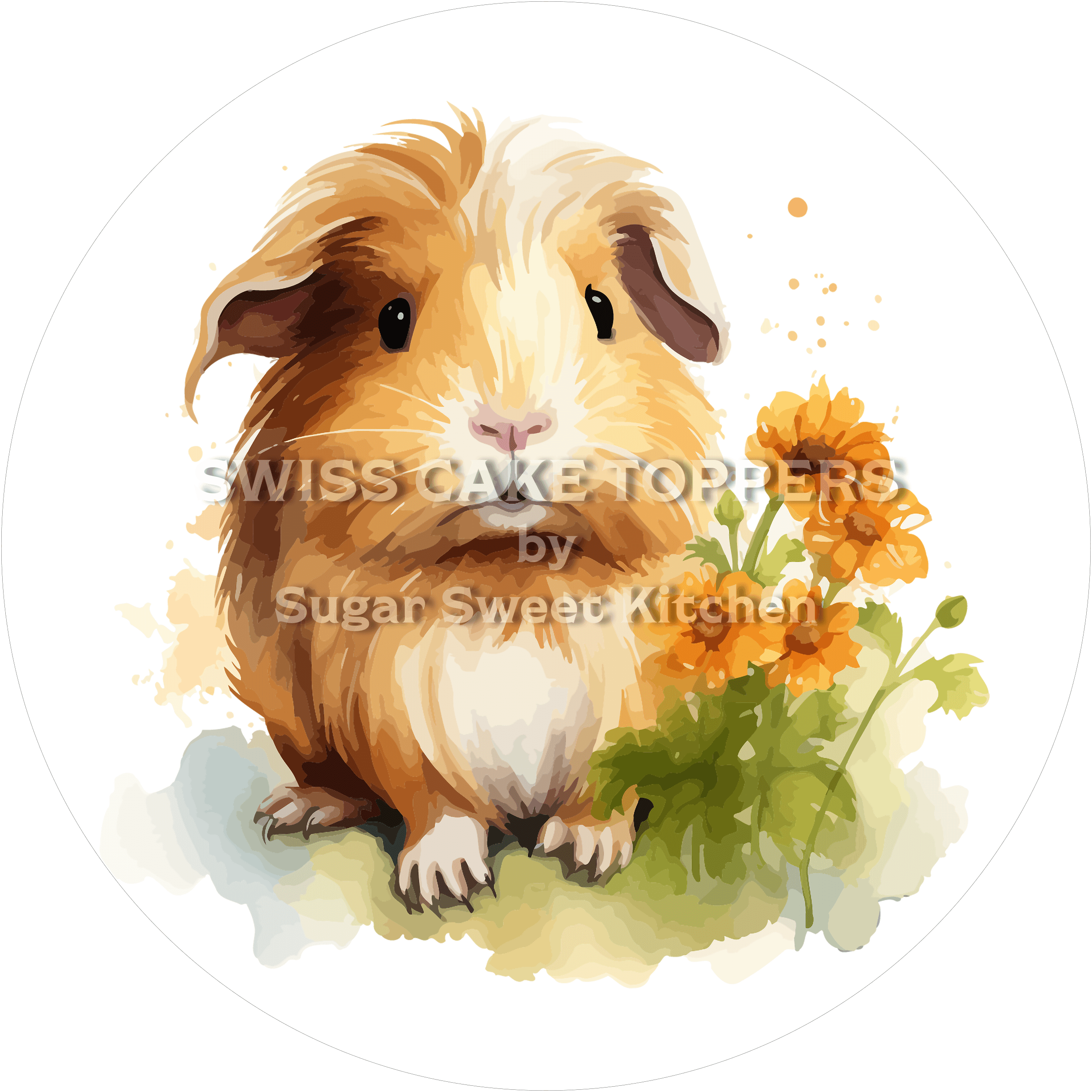Niedlicher Meerschweinchen-Tortenaufleger3 - personalisierbar - Fondant- Torten- & Cupcakeaufleger Sugar Sweet Kitchen