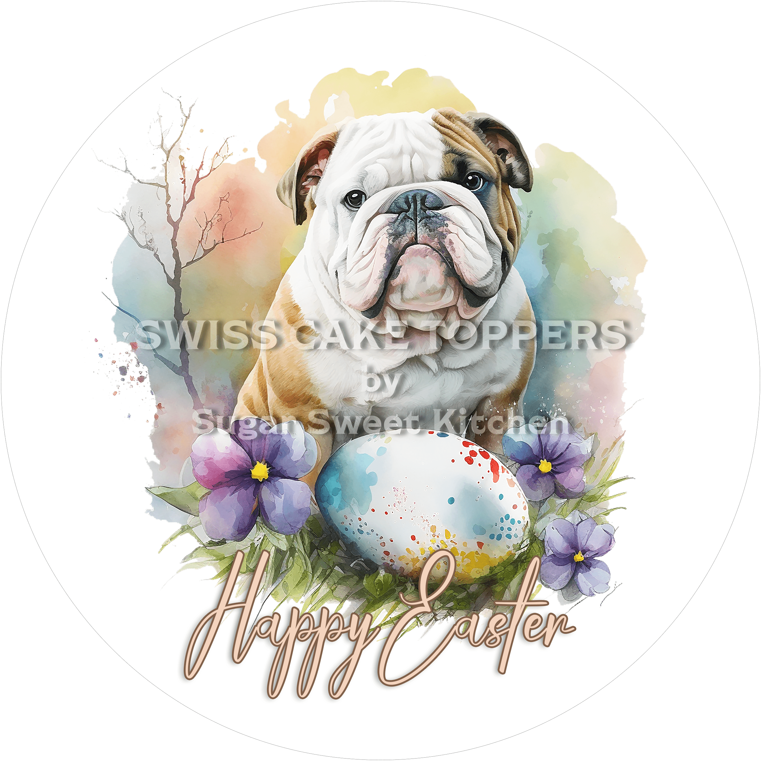 Niedlicher Oster-Tortenaufleger3 - personalisierbar - Fondant- Torten- & Cupcakeaufleger Sugar Sweet Kitchen