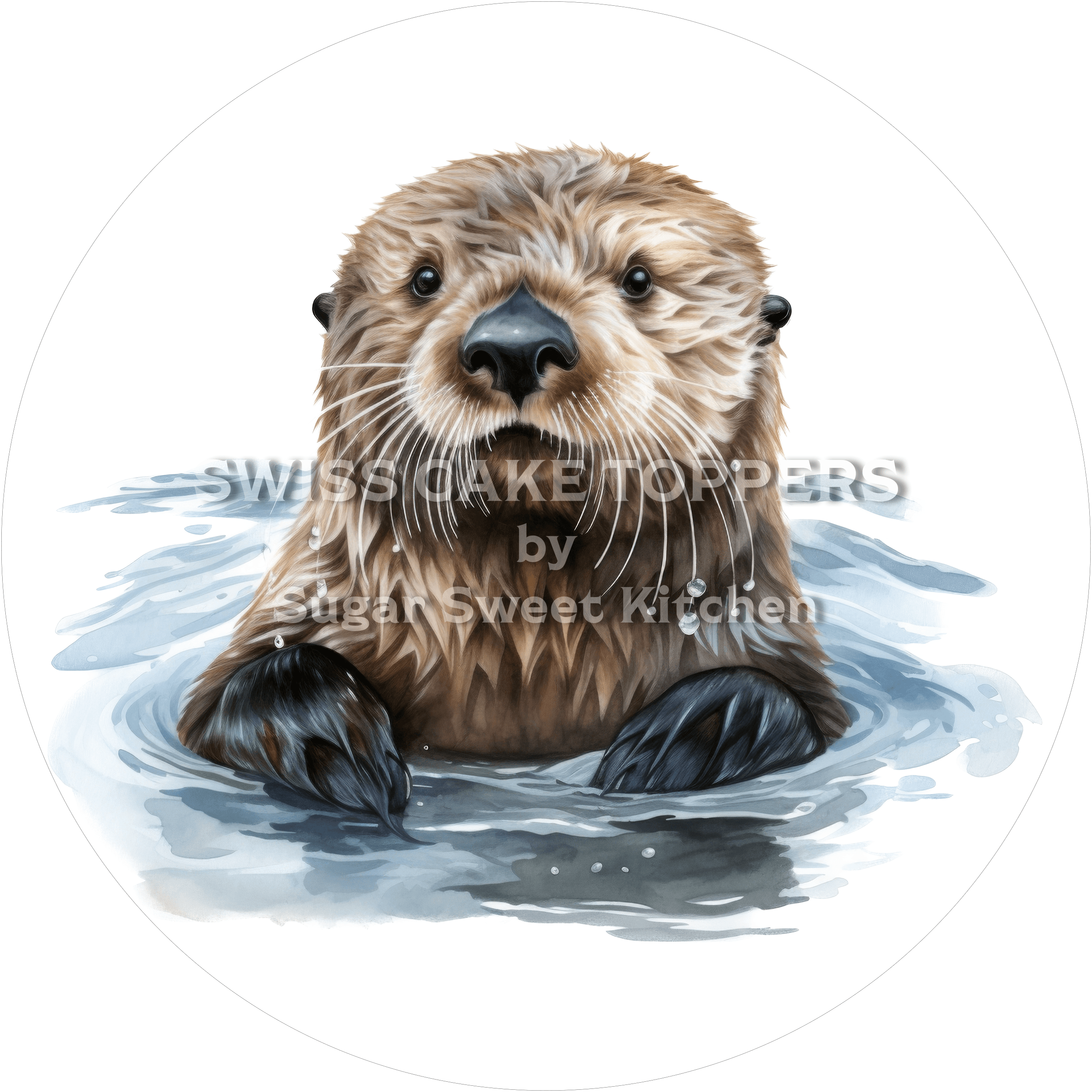 Niedlicher Otter-Tortenaufleger2 - personalisierbar - Fondant- Torten- & Cupcakeaufleger Sugar Sweet Kitchen