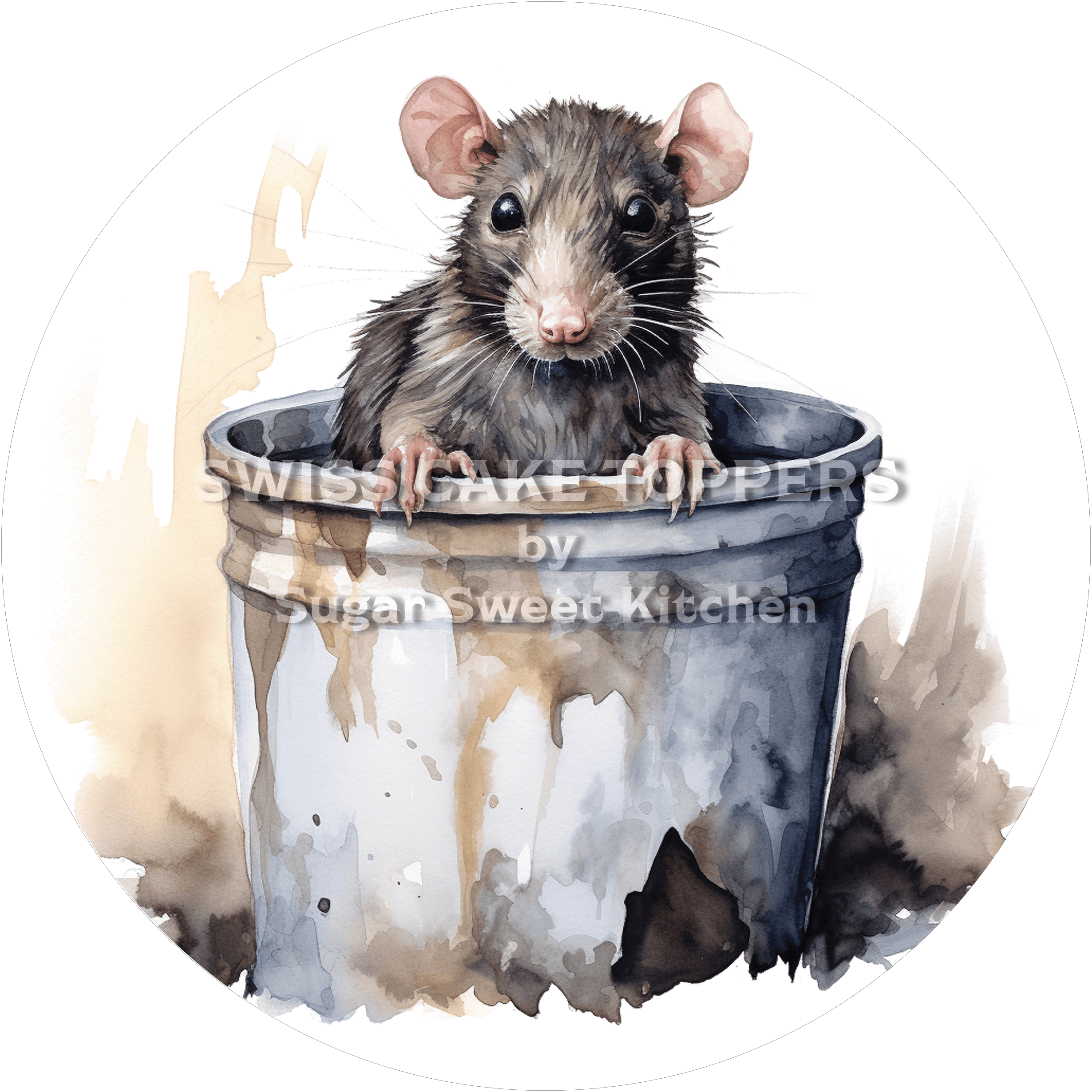 Niedlicher Ratten-Tortenaufleger3 - personalisierbar - Fondant- Torten- & Cupcakeaufleger Sugar Sweet Kitchen