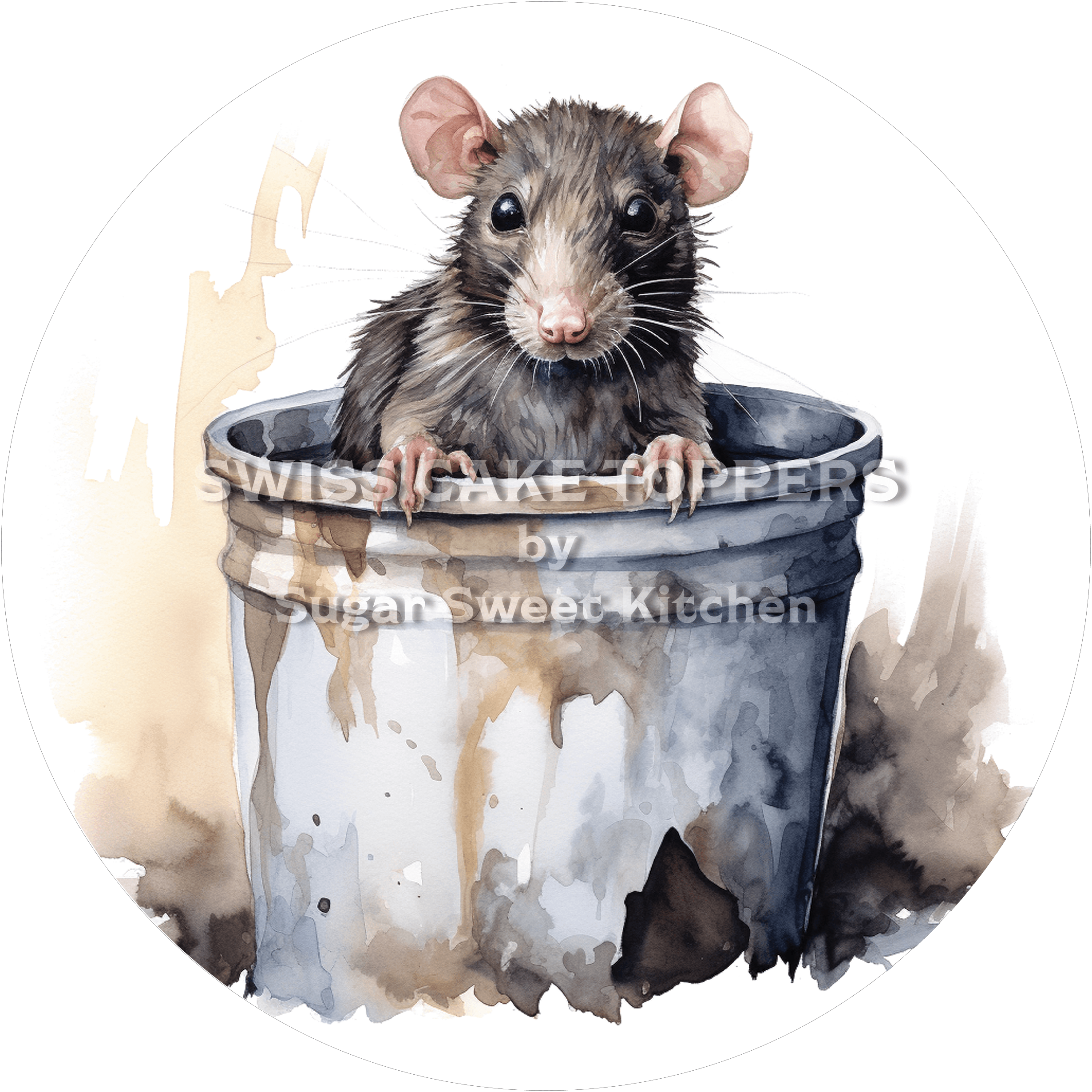 Niedlicher Ratten-Tortenaufleger3 - personalisierbar - Fondant- Torten- & Cupcakeaufleger Sugar Sweet Kitchen
