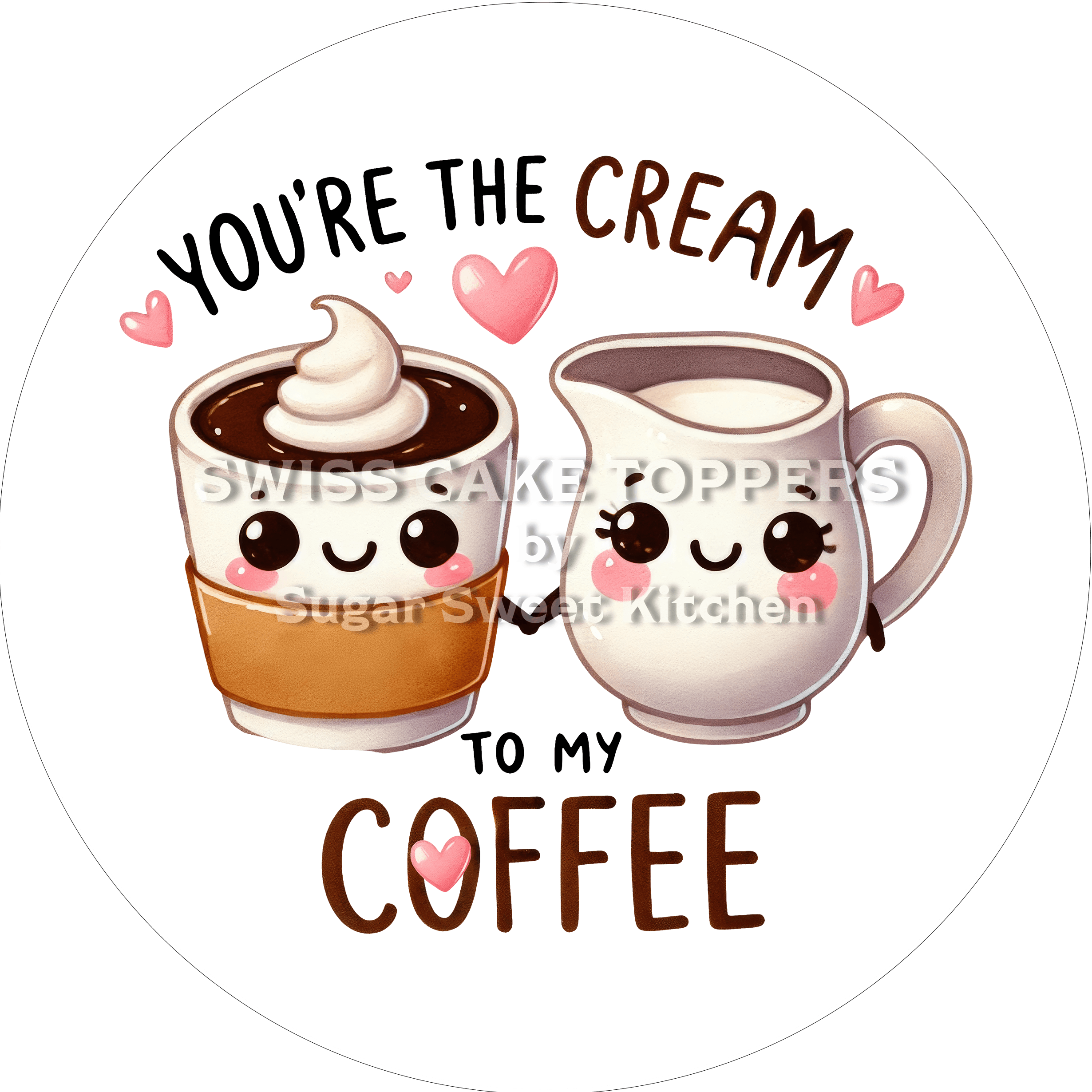 Niedlicher Valentins- Tortenaufleger LV7 - personalisierbar (Kopie) - Fondant- Torten- & Cupcakeaufleger Sugar Sweet