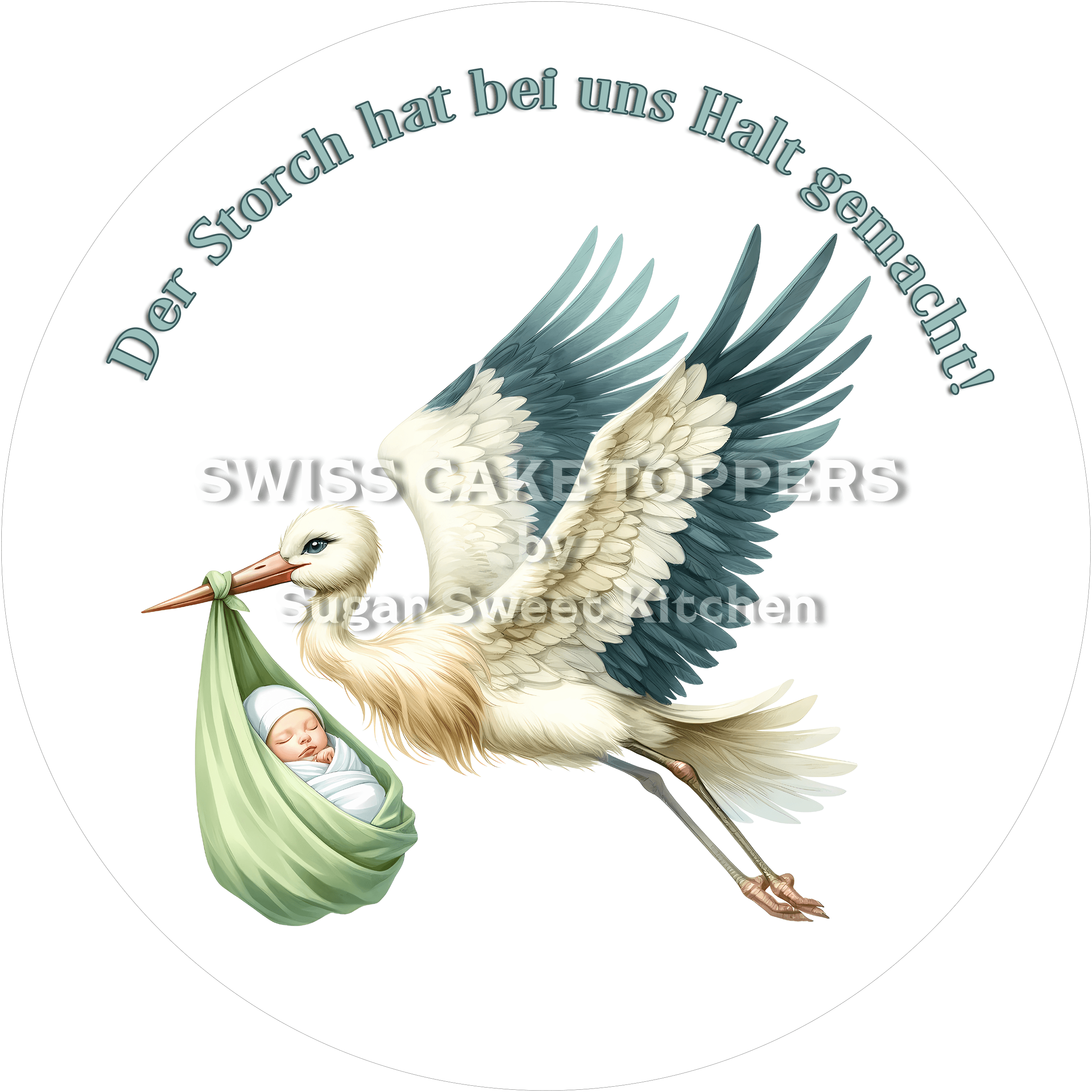 Origineller Baby-News-Tortenaufleger6 - personalisierbar - Fondant- Torten- & Cupcakeaufleger Sugar Sweet Kitchen