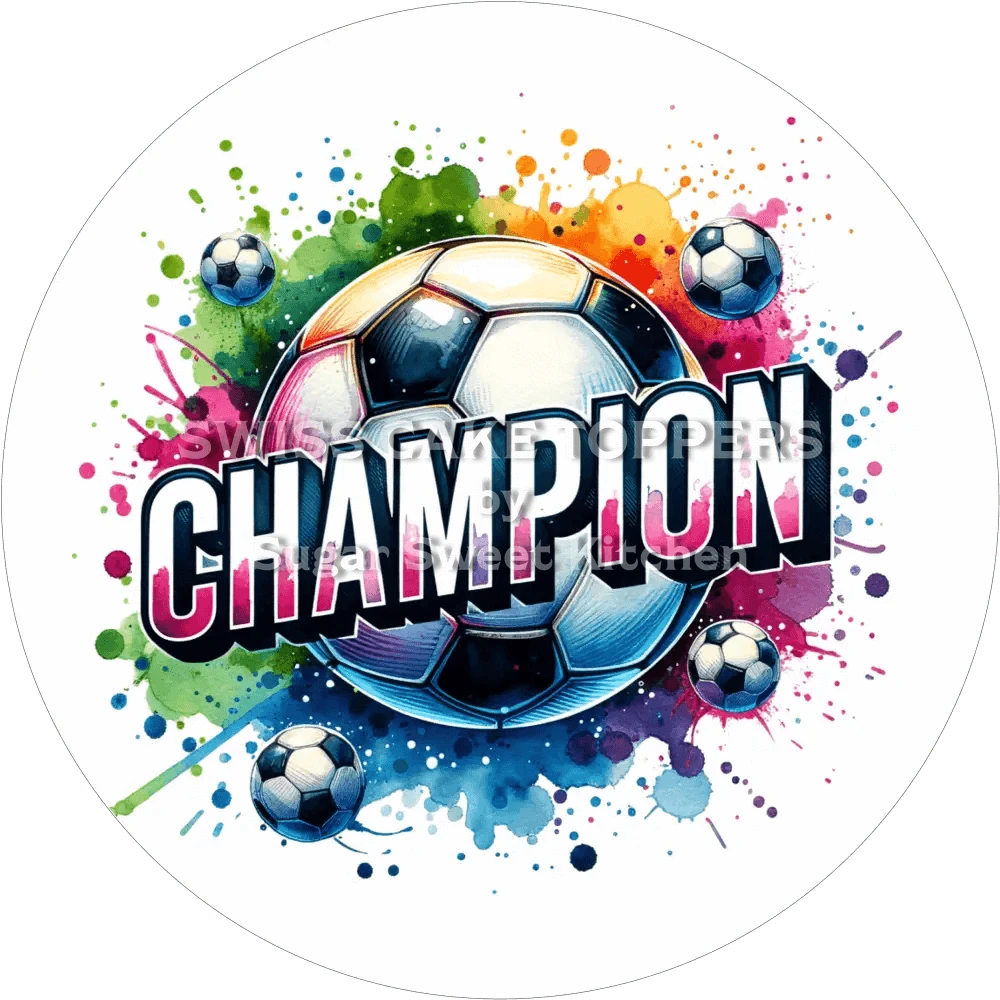 Origineller Fussball-Tortenaufleger6 - personalisierbar - Fondant- Torten- & Cupcakeaufleger Sugar Sweet Kitchen