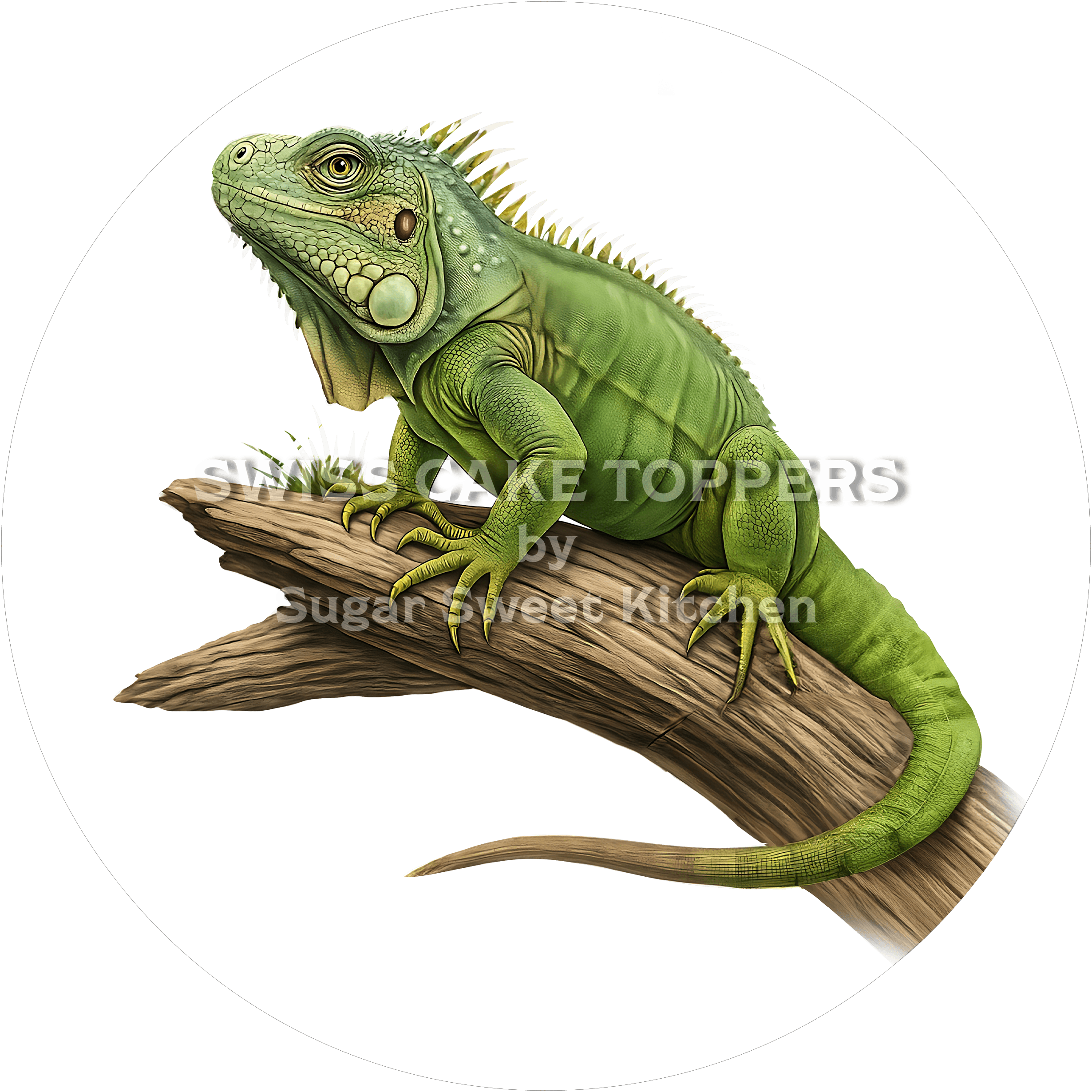 Origineller Leguan-Tortenaufleger2 - personalisierbar - Fondant- Torten- & Cupcakeaufleger Sugar Sweet Kitchen