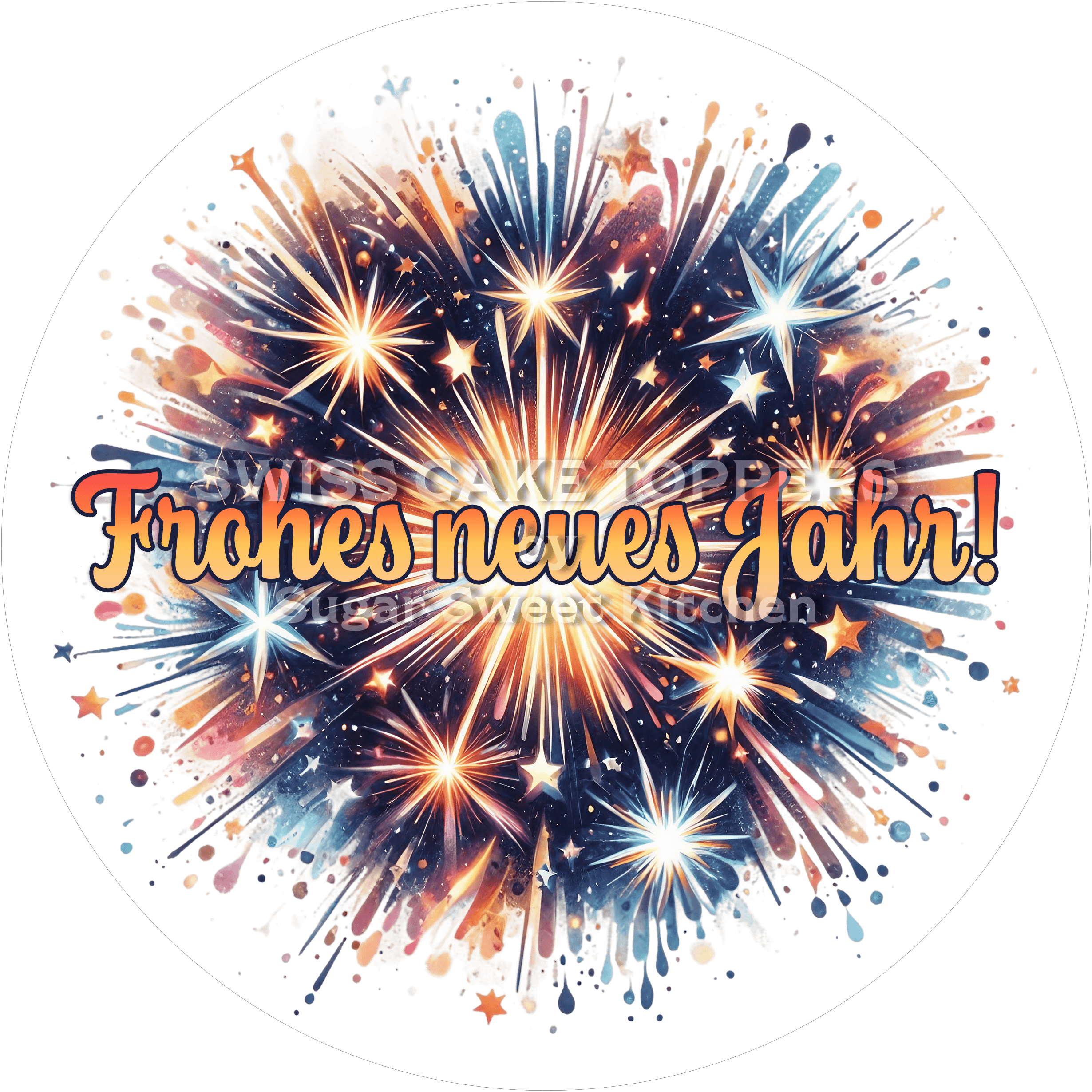 Origineller New Year-Tortenaufleger5 - personalisierbar - Fondant- Torten- & Cupcakeaufleger Sugar Sweet Kitchen