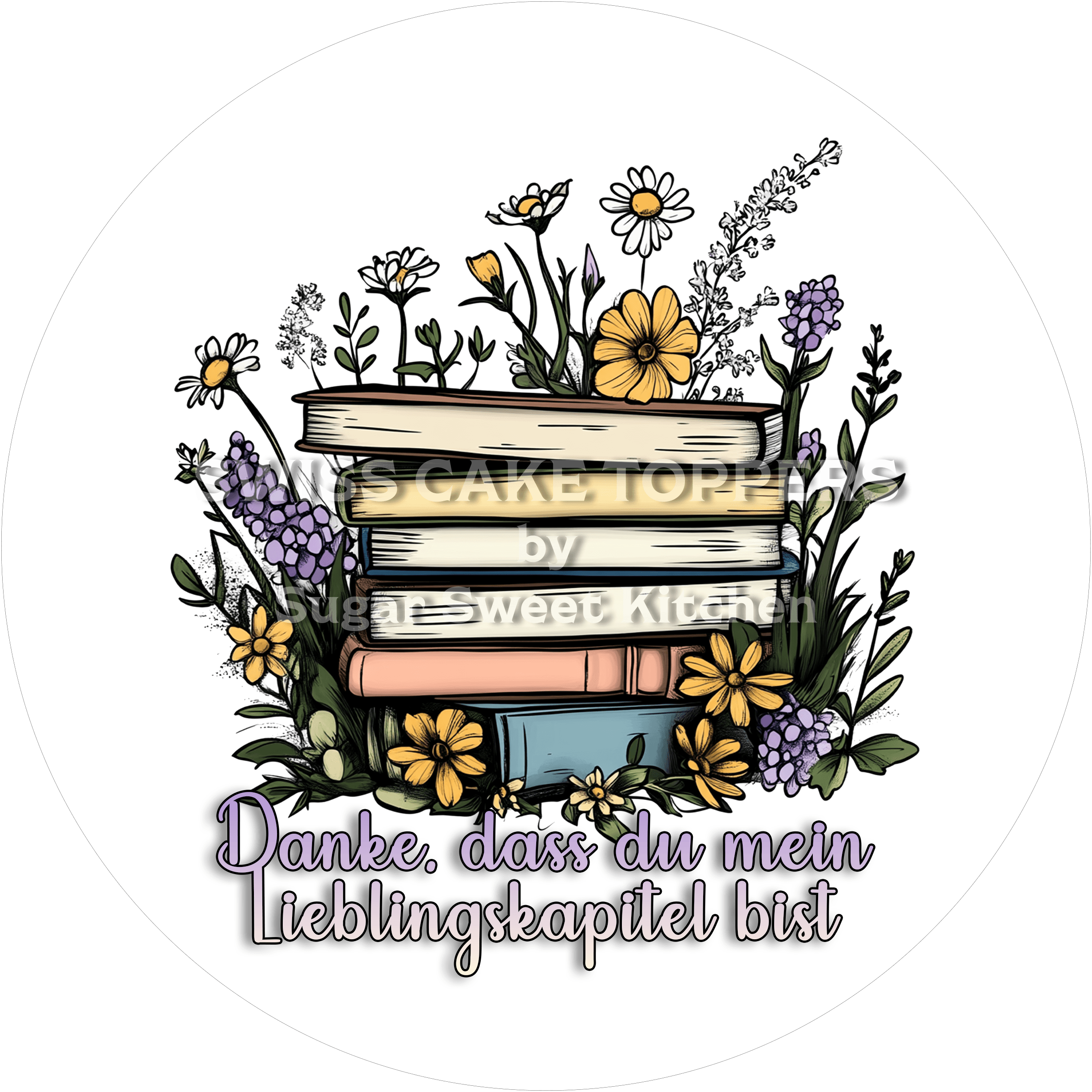 Origineller Tortenaufleger für süsse Botschaften - personalisierbar - Fondant- Torten- & Cupcakeaufleger Sugar Sweet