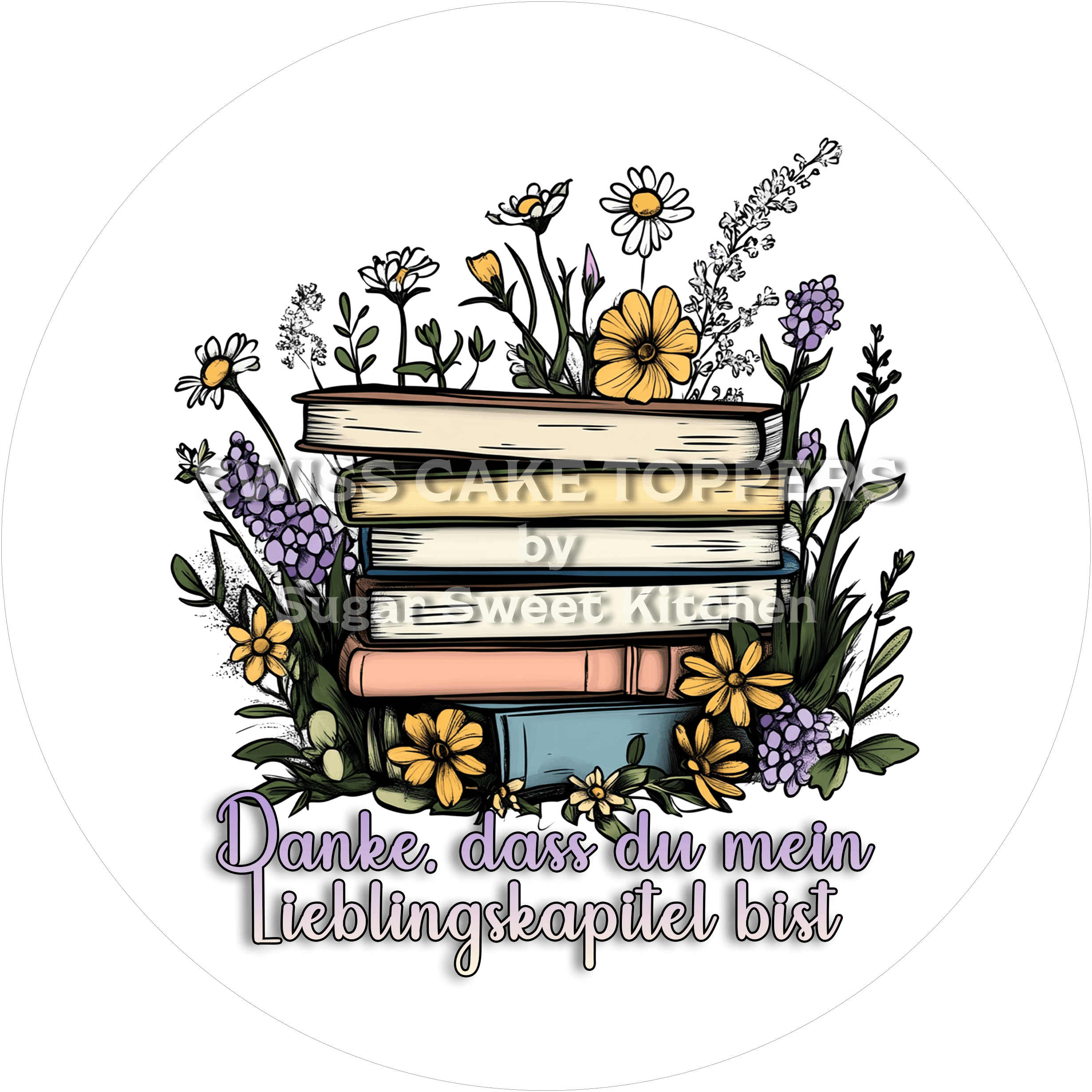 Origineller Tortenaufleger für süsse Botschaften - personalisierbar - Fondant- Torten- & Cupcakeaufleger Sugar Sweet