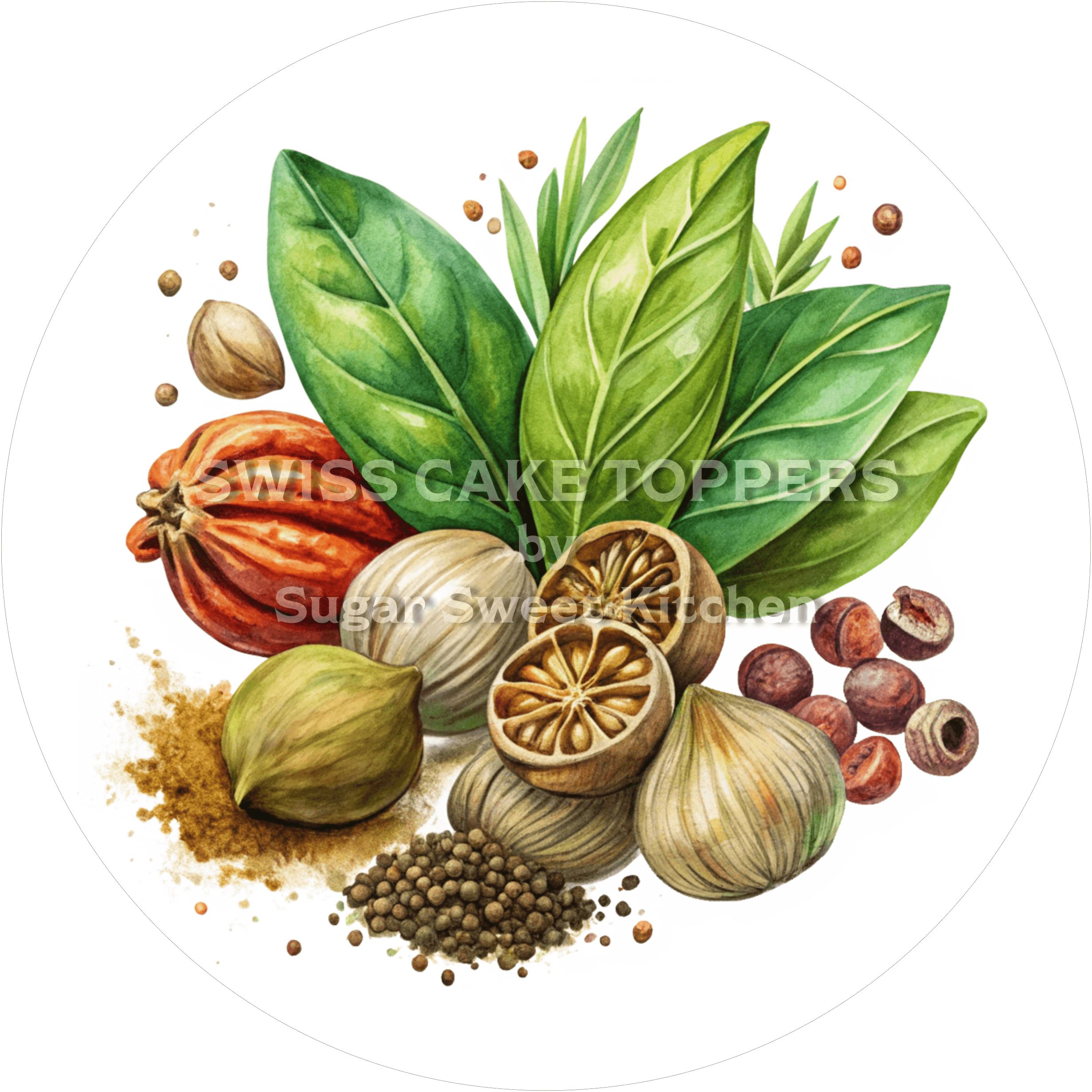 Origineller Tortenaufleger mit Gewürzen3 - personalisierbar - Fondant- Torten- & Cupcakeaufleger Sugar Sweet Kitchen