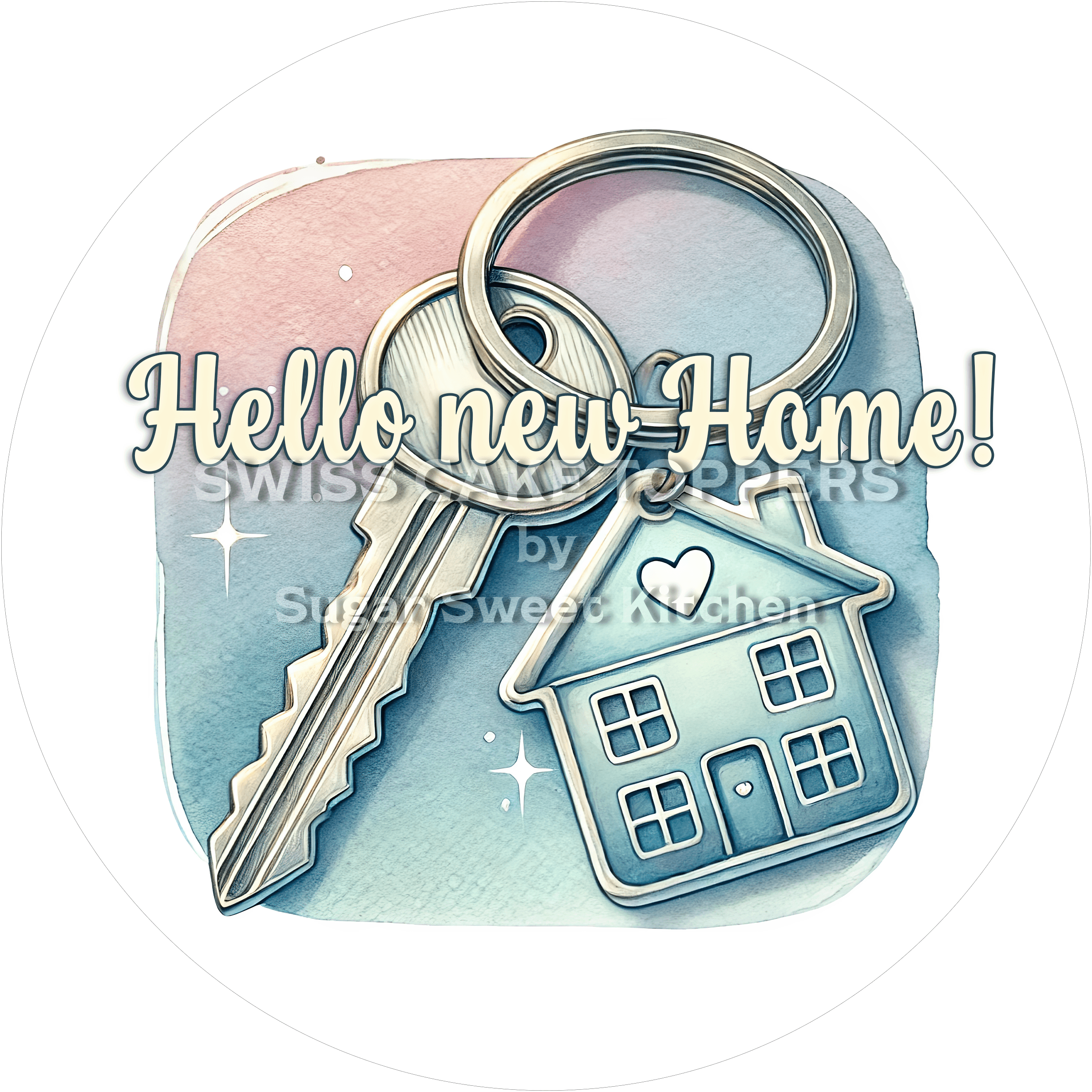 Origineller Tortenaufleger zur Wohnungs-Einweihung - personalisierbar - Fondant- Torten- & Cupcakeaufleger Sugar Sweet