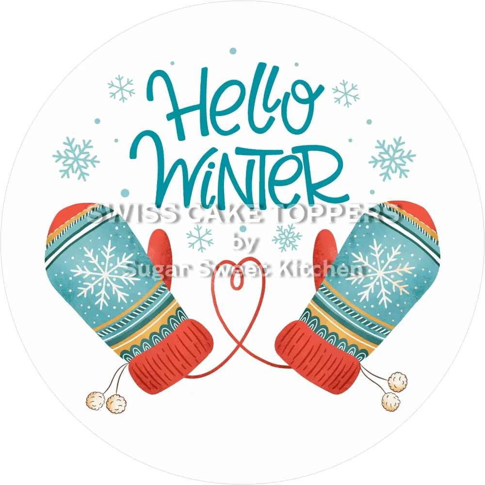 Origineller Winter-Tortenaufleger5 - personalisierbar - Fondant- Torten- & Cupcakeaufleger Sugar Sweet Kitchen