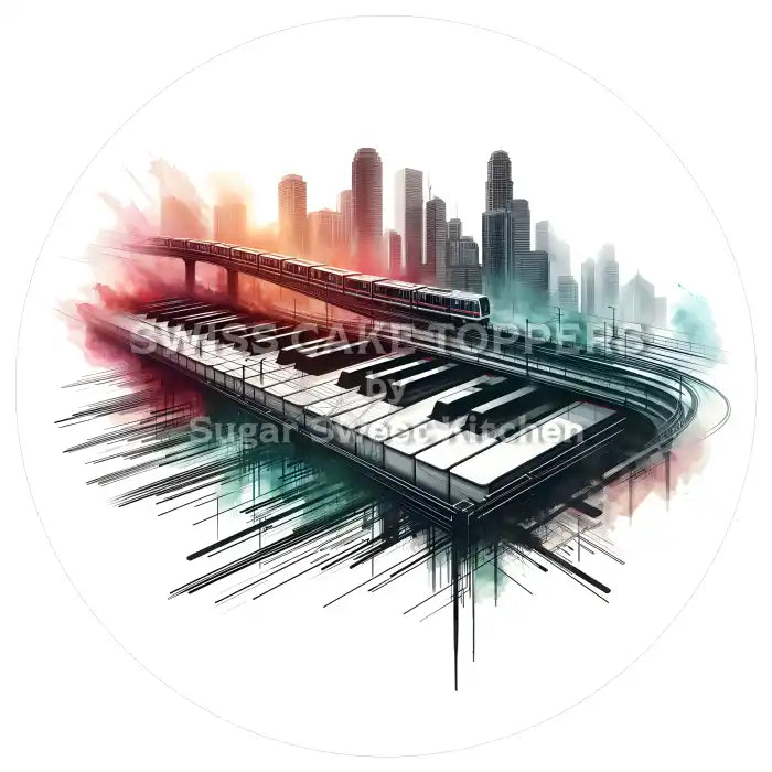 Piano Musik Tortenaufleger30 – essbar & personalisierbar - Fondant- Torten- Cupcakeaufleger Sugar Sweet Kitchen