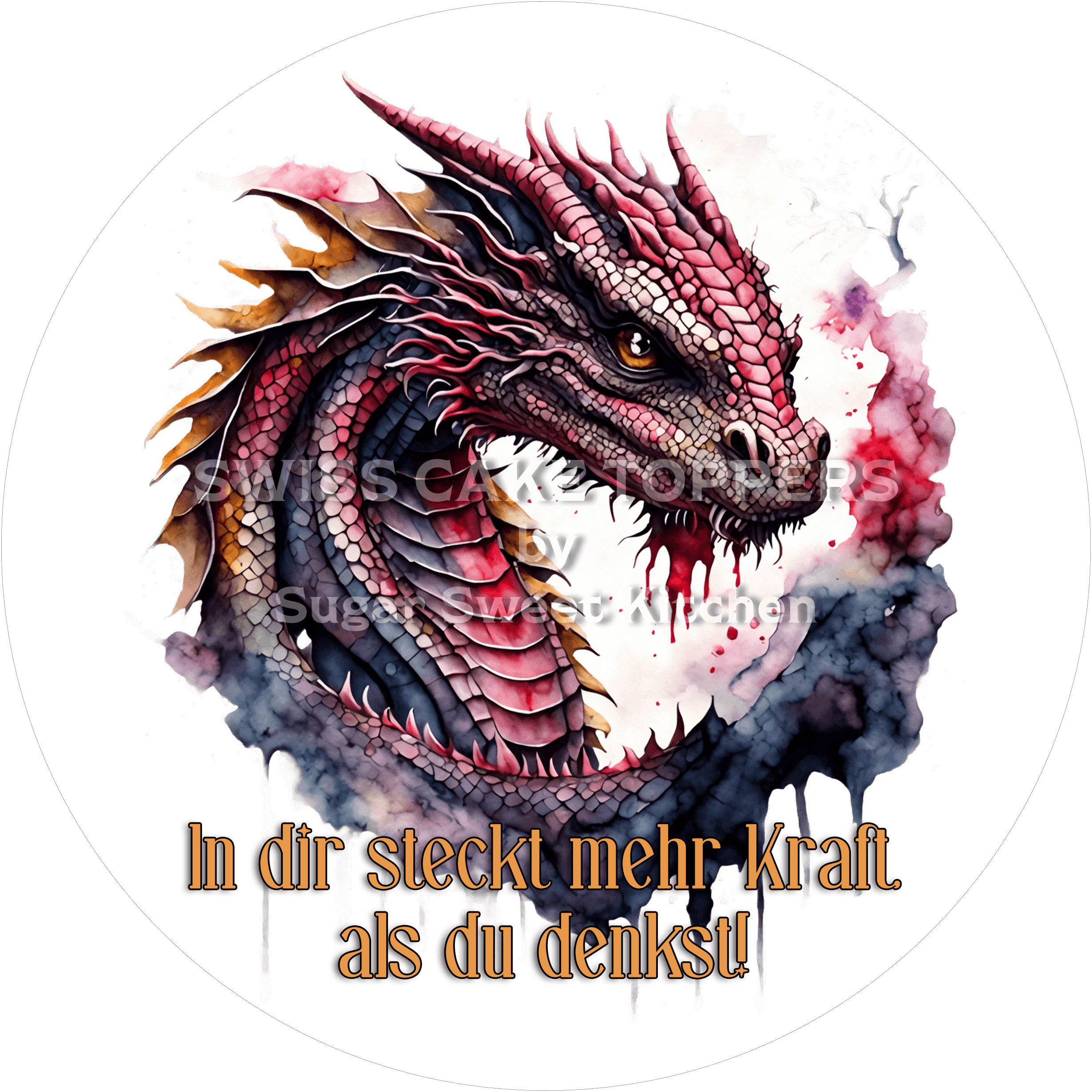 Power-Tortenaufleger für süsse Botschaften6 - personalisierbar - Fondant- Torten- & Cupcakeaufleger Sugar Sweet Kitchen