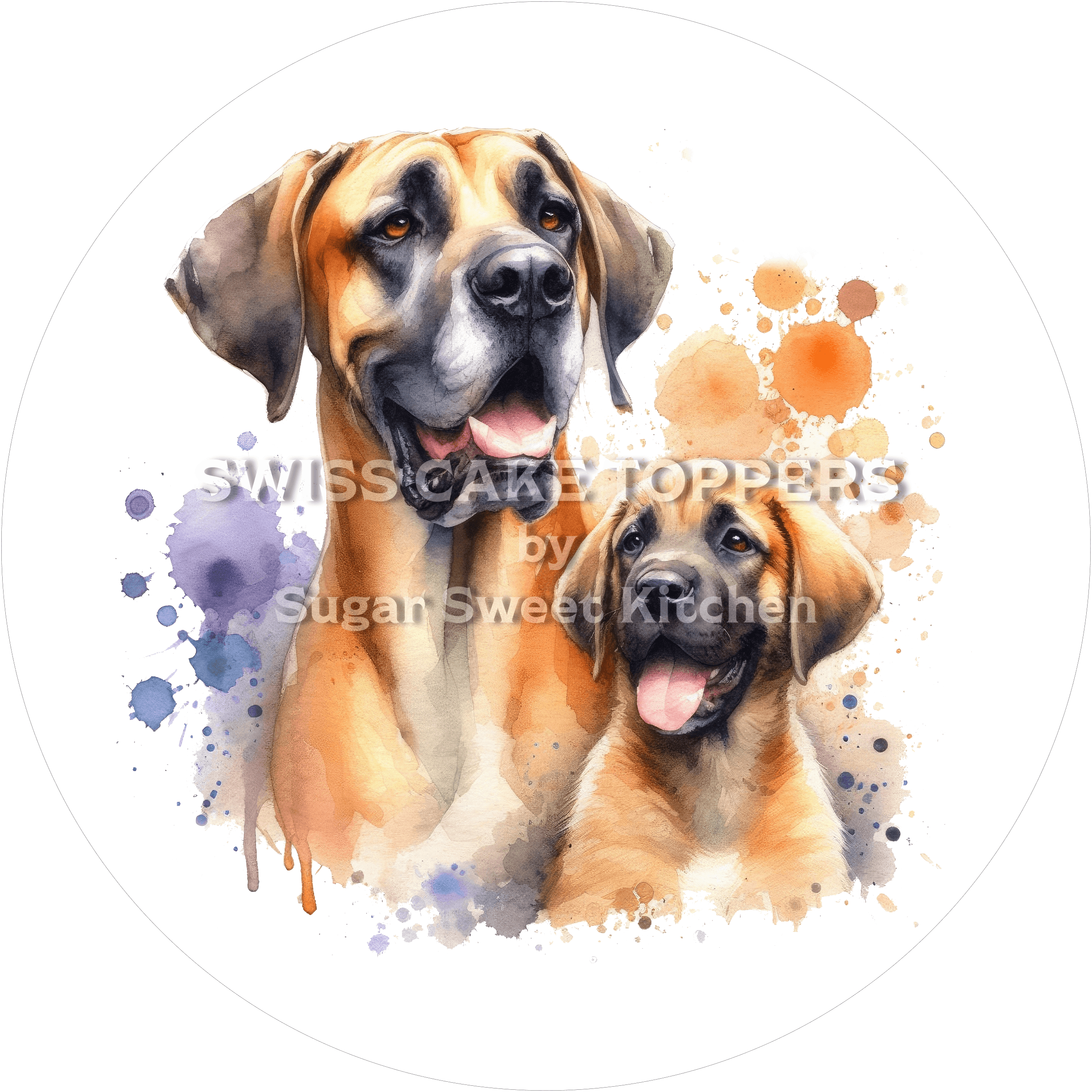 Putziger Hunde-Tortenaufleger22 - personalisierbar - Fondant- Torten- & Cupcakeaufleger Sugar Sweet Kitchen