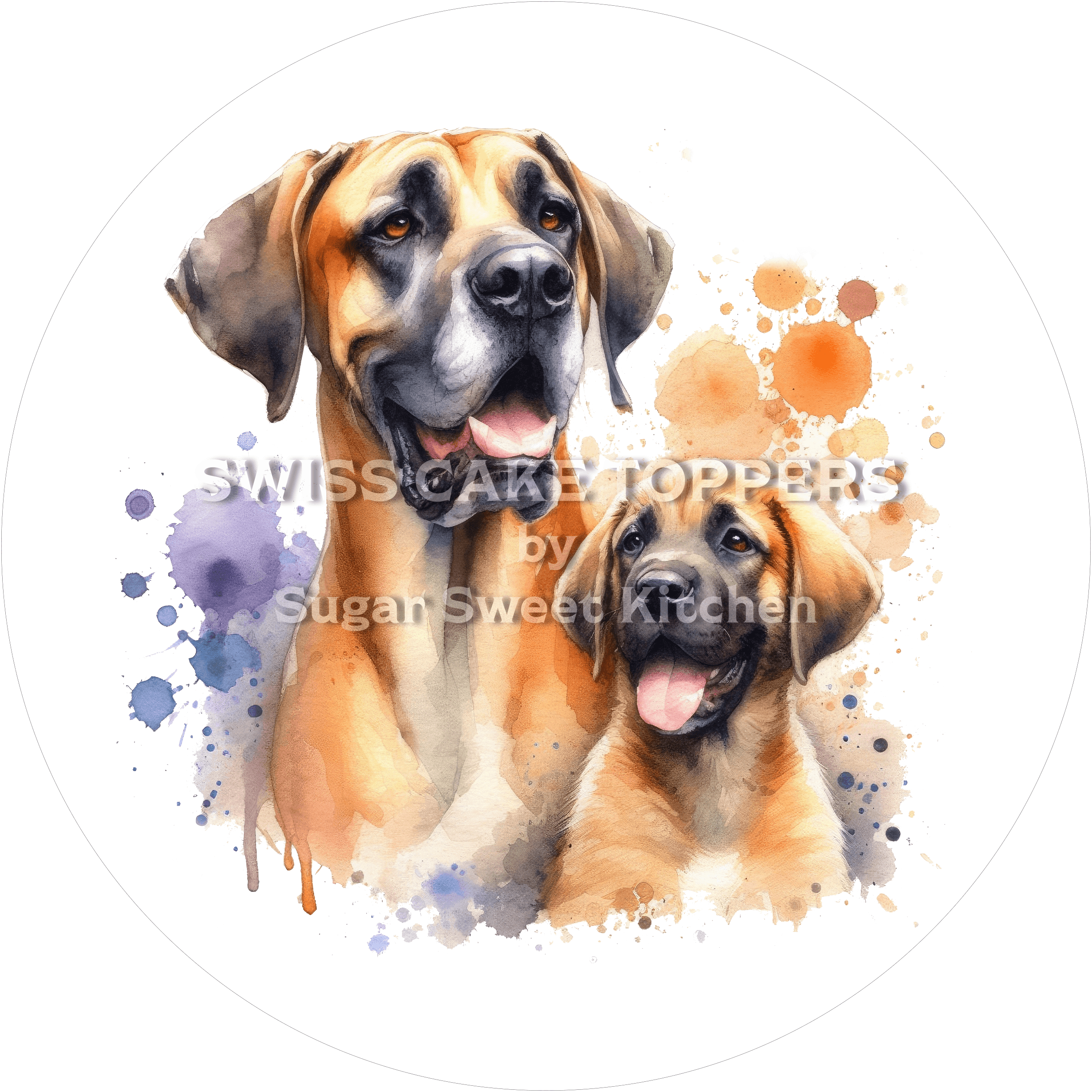 Putziger Hunde-Tortenaufleger22 - personalisierbar - Fondant- Torten- & Cupcakeaufleger Sugar Sweet Kitchen