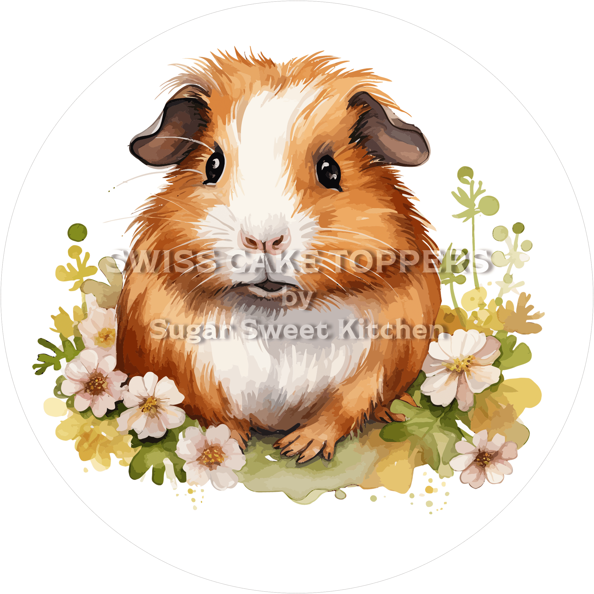 Putziger Meerschweinchen-Tortenaufleger2 - personalisierbar - Fondant- Torten- & Cupcakeaufleger Sugar Sweet Kitchen